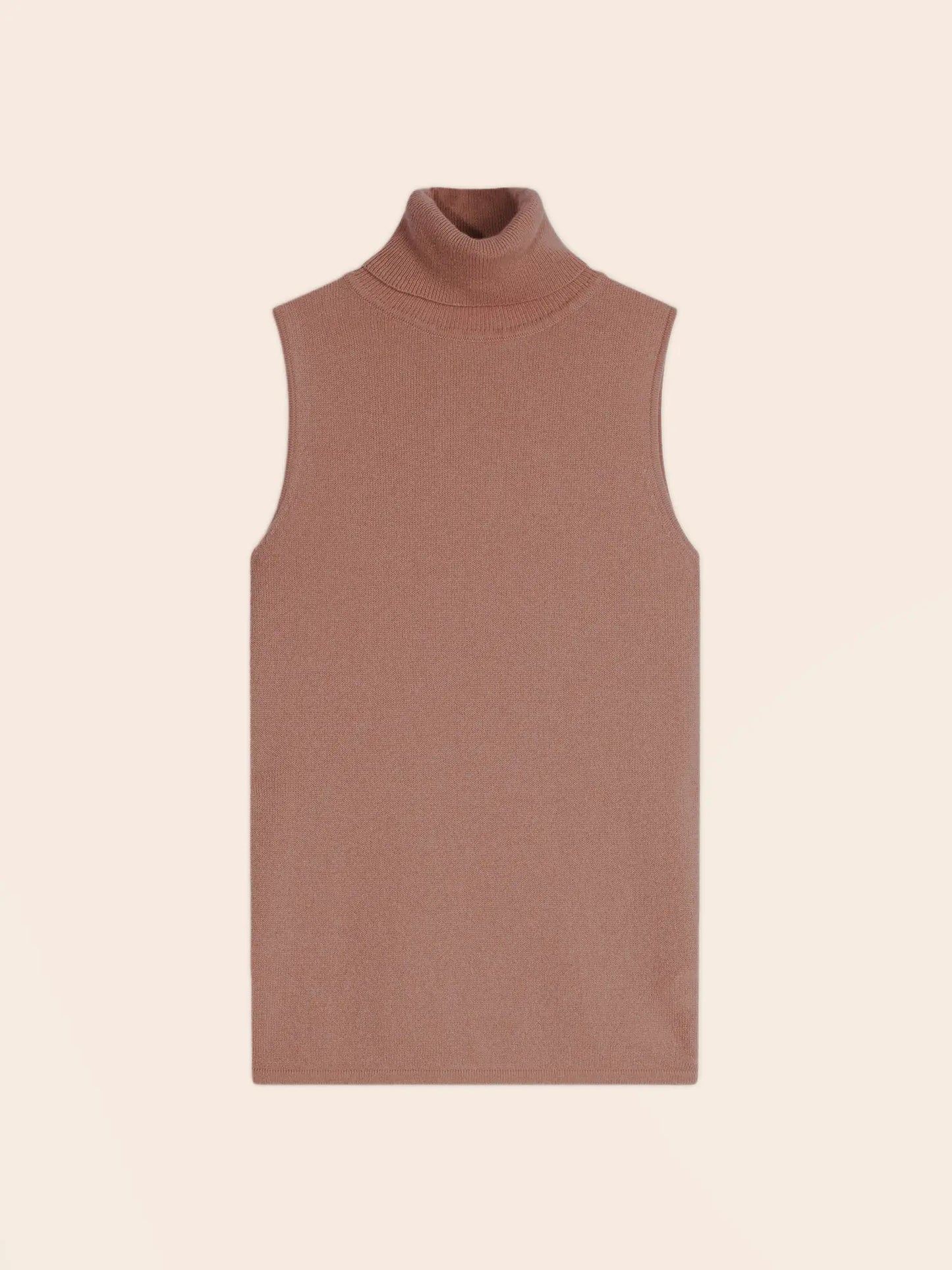 MARY pullover rollkragen ärmellos terracotta