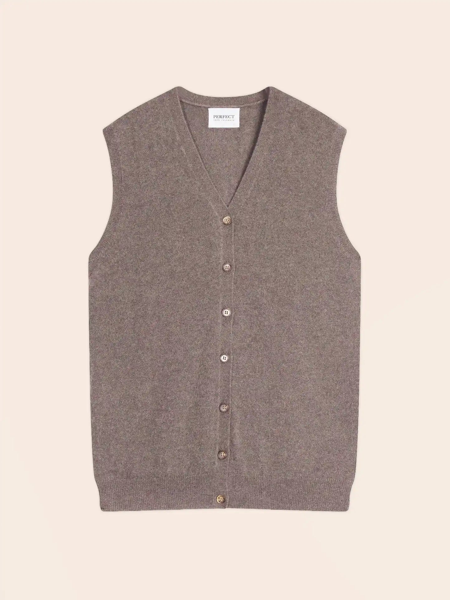 ARTHUR cardigan col V sans manches caribou chiné