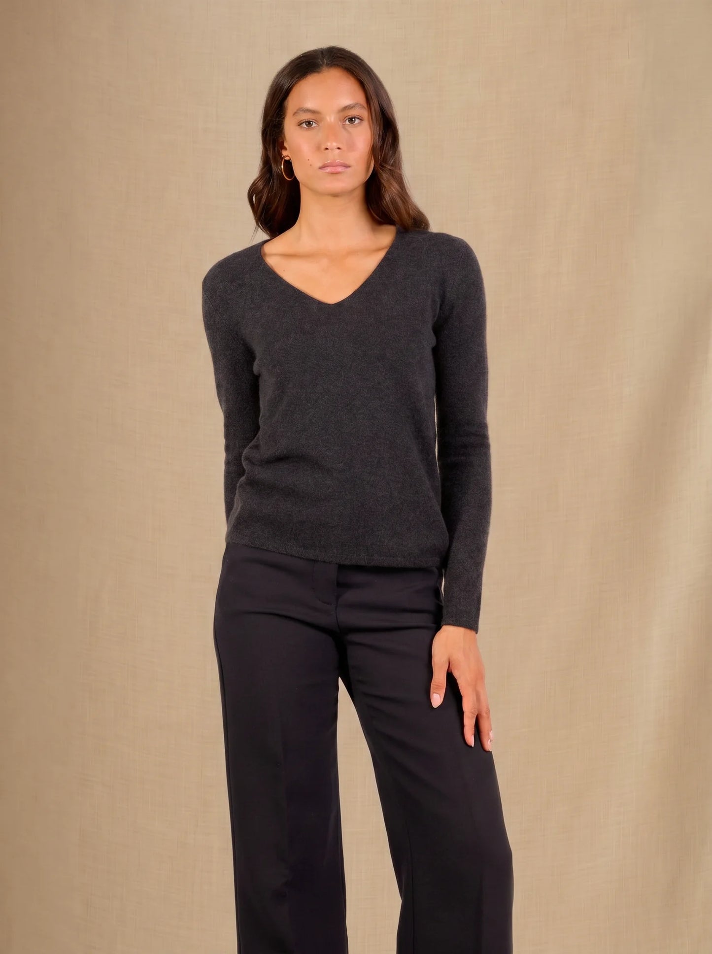 SHANNON sweater v-neck caviar