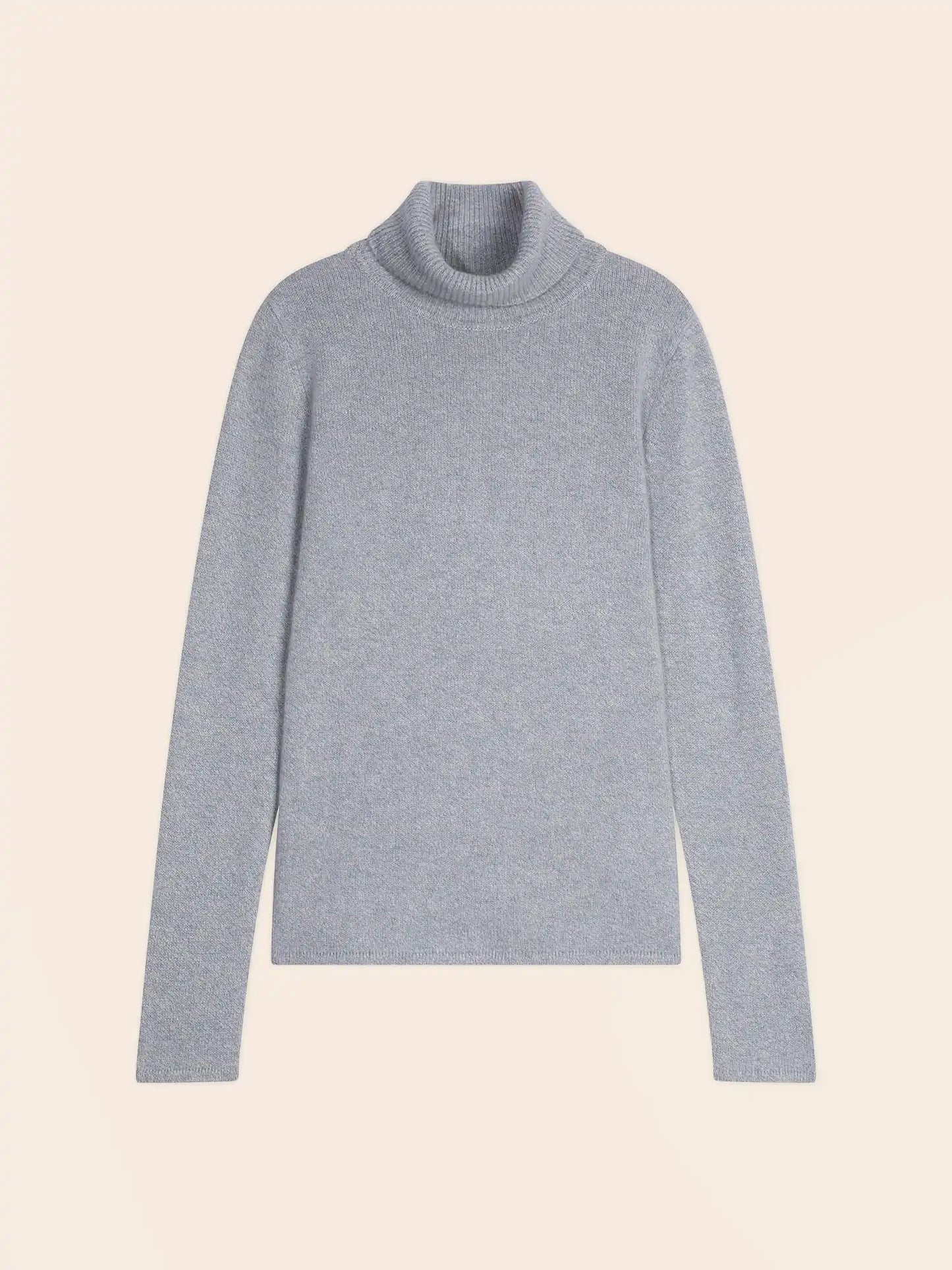 WILLOW sweater turtleneck 4 ply ivory blue