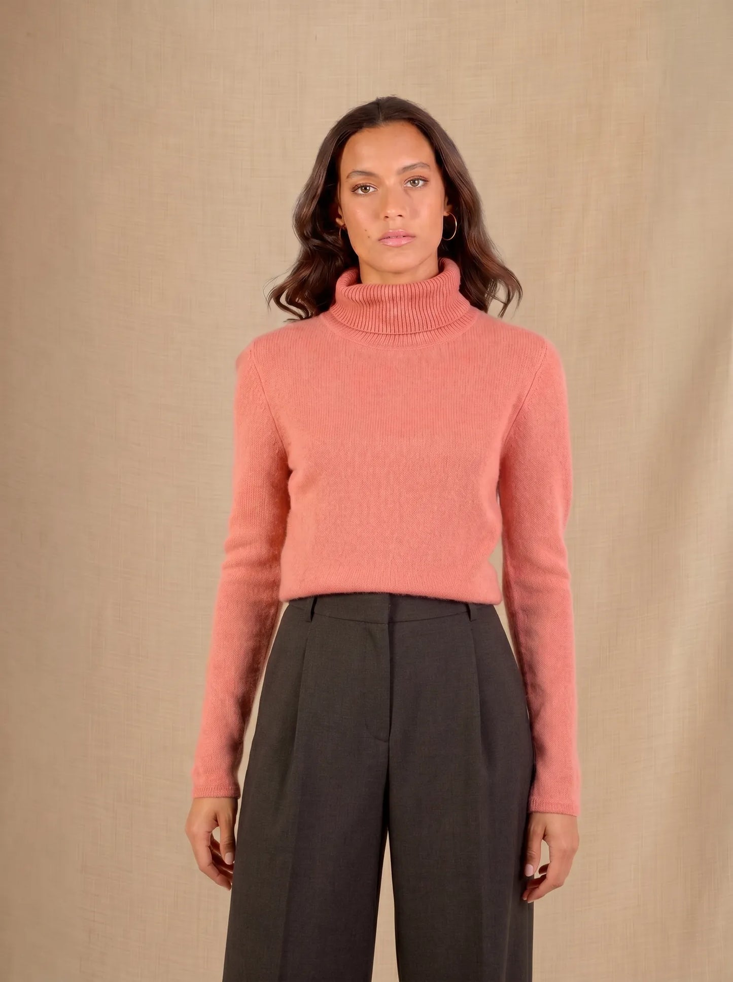 WILLOW sweater turtleneck 4 ply brick