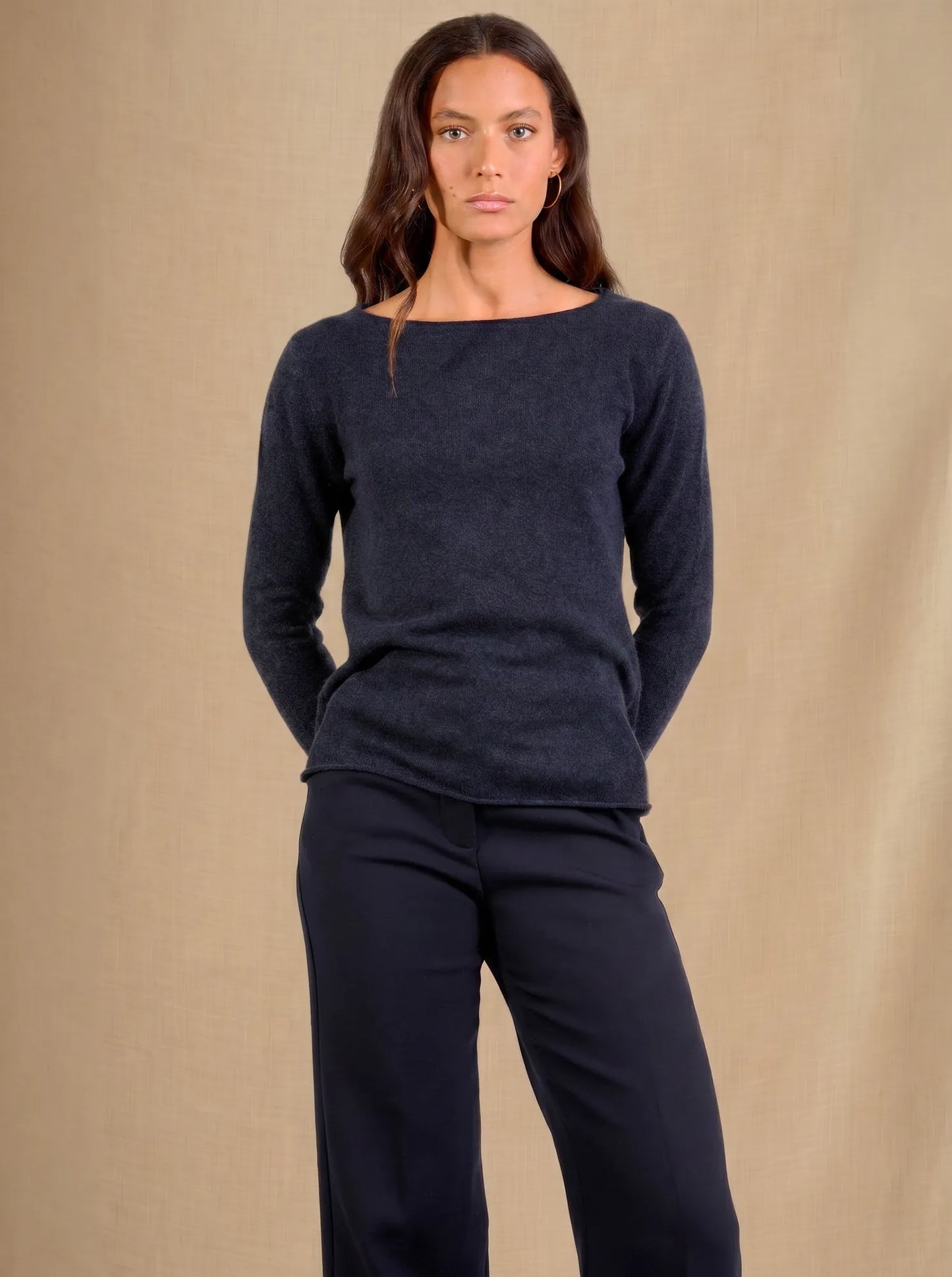 MEGAN pullover u-boot-ausschnitt caviar