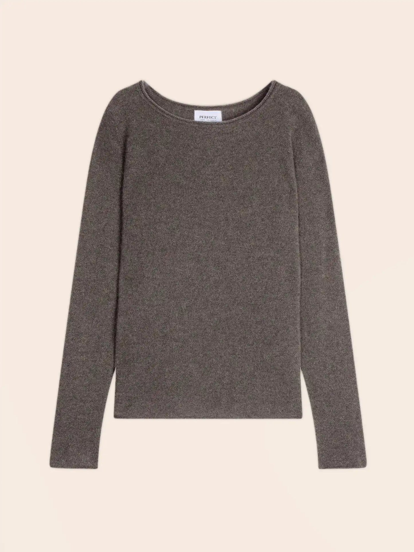 MEGAN sweater boat neck heather bark