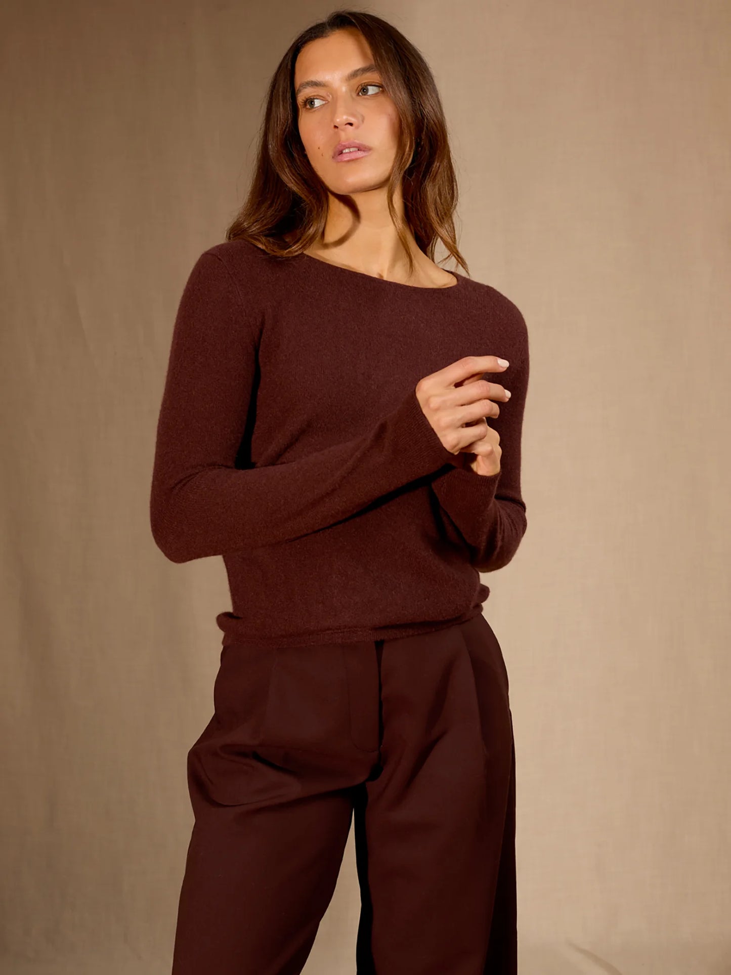 OPRAH sweater crew neck espresso