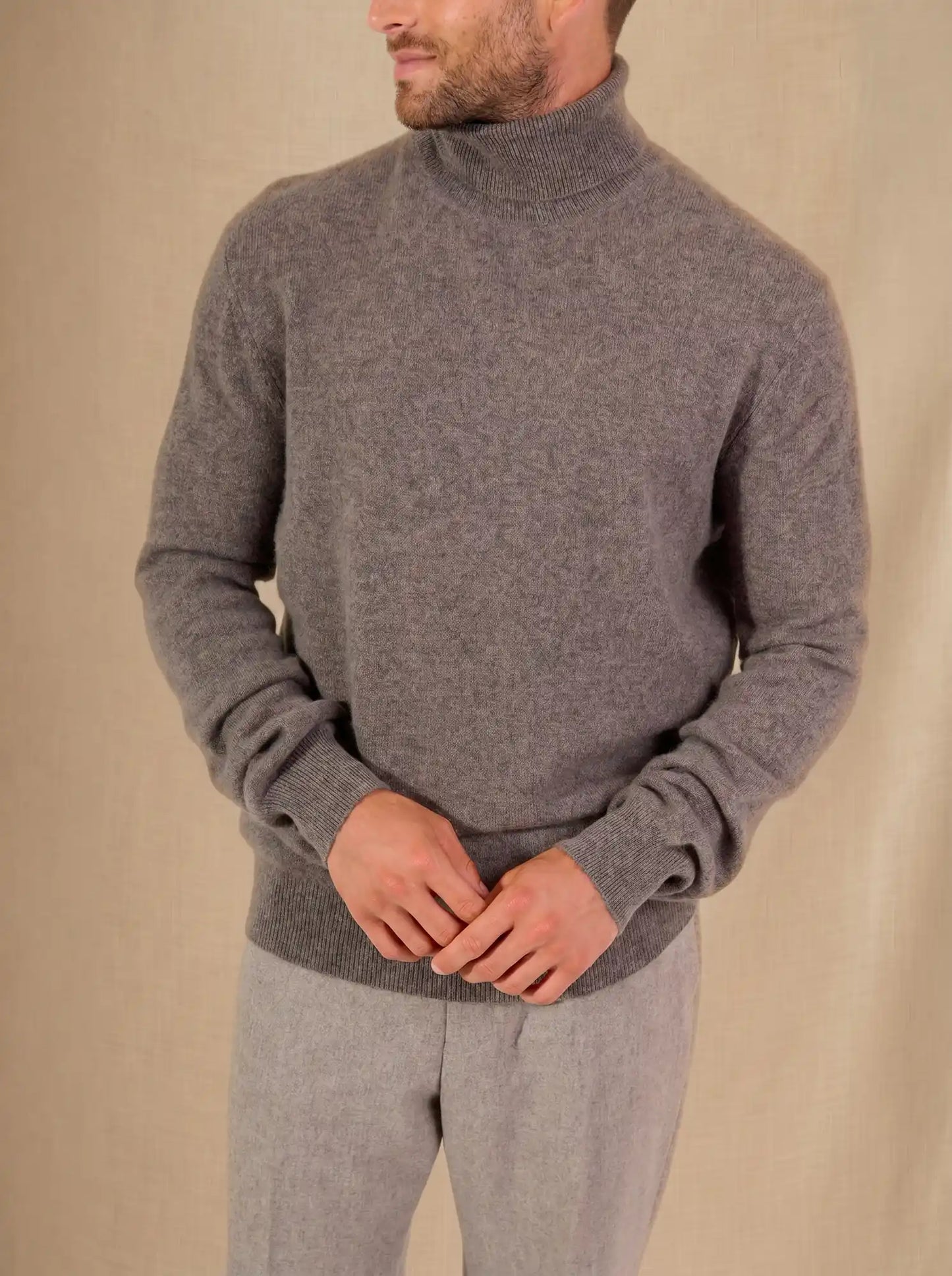 TREVOR sweater turtleneck heather bark