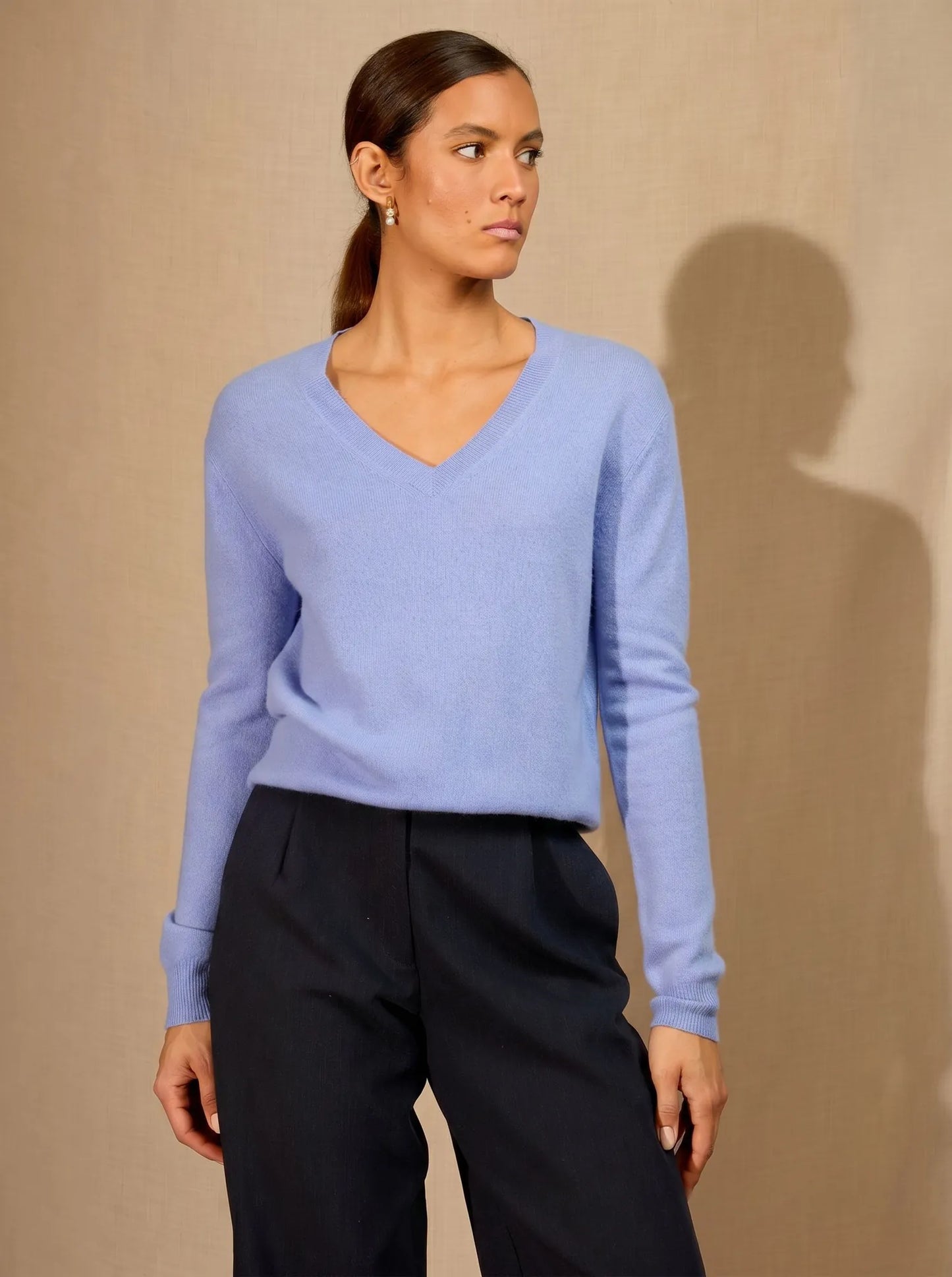 KALIE pullover v-ausschnitt blau pastell