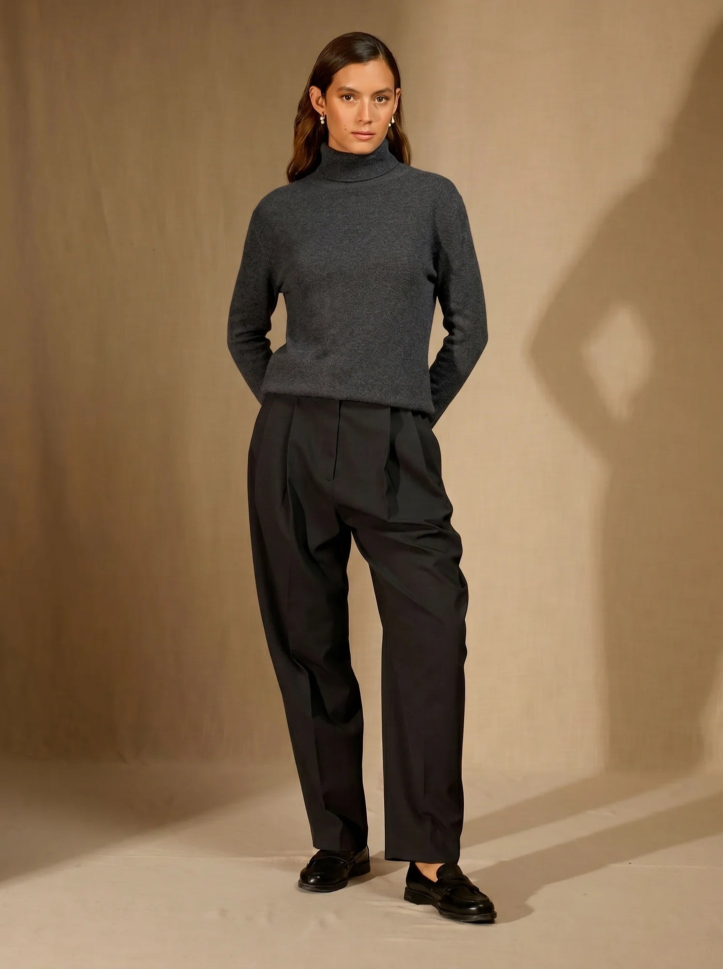 ELLY sweater turtleneck heather charcoal