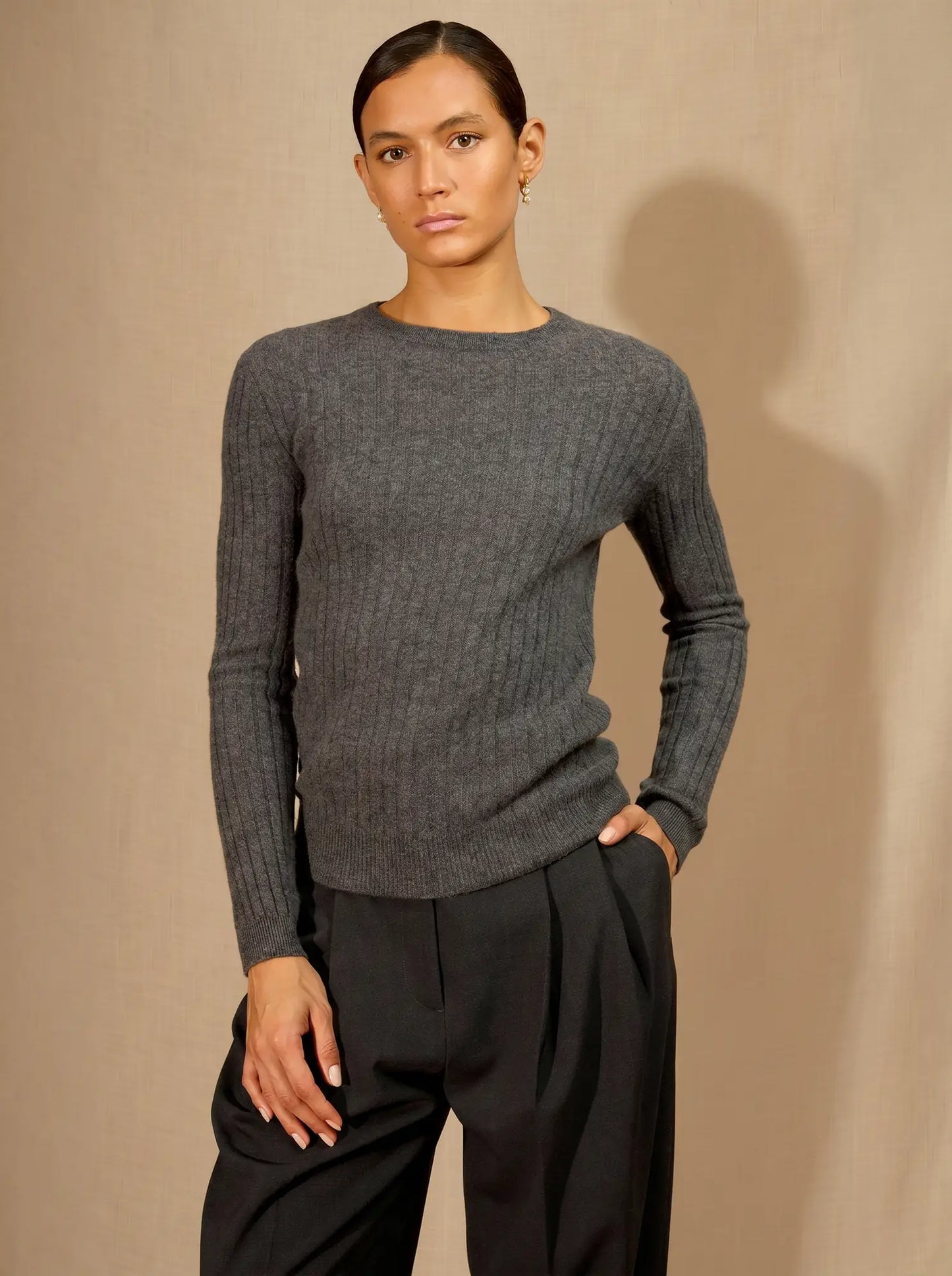 KYLIE sweater crew neck heather charcoal