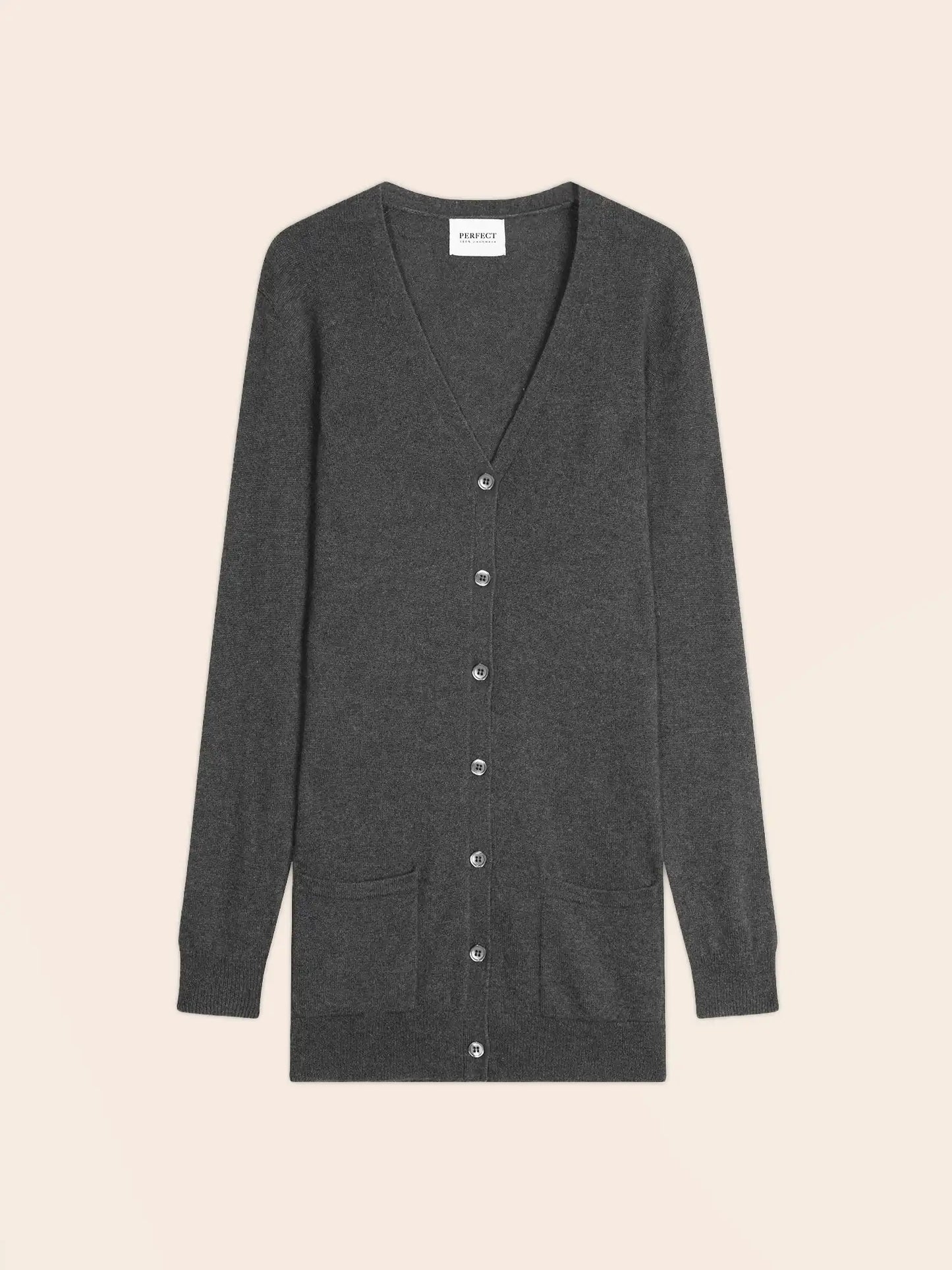 PEARL strickjacke v-ausschnitt anthrazit meliert
