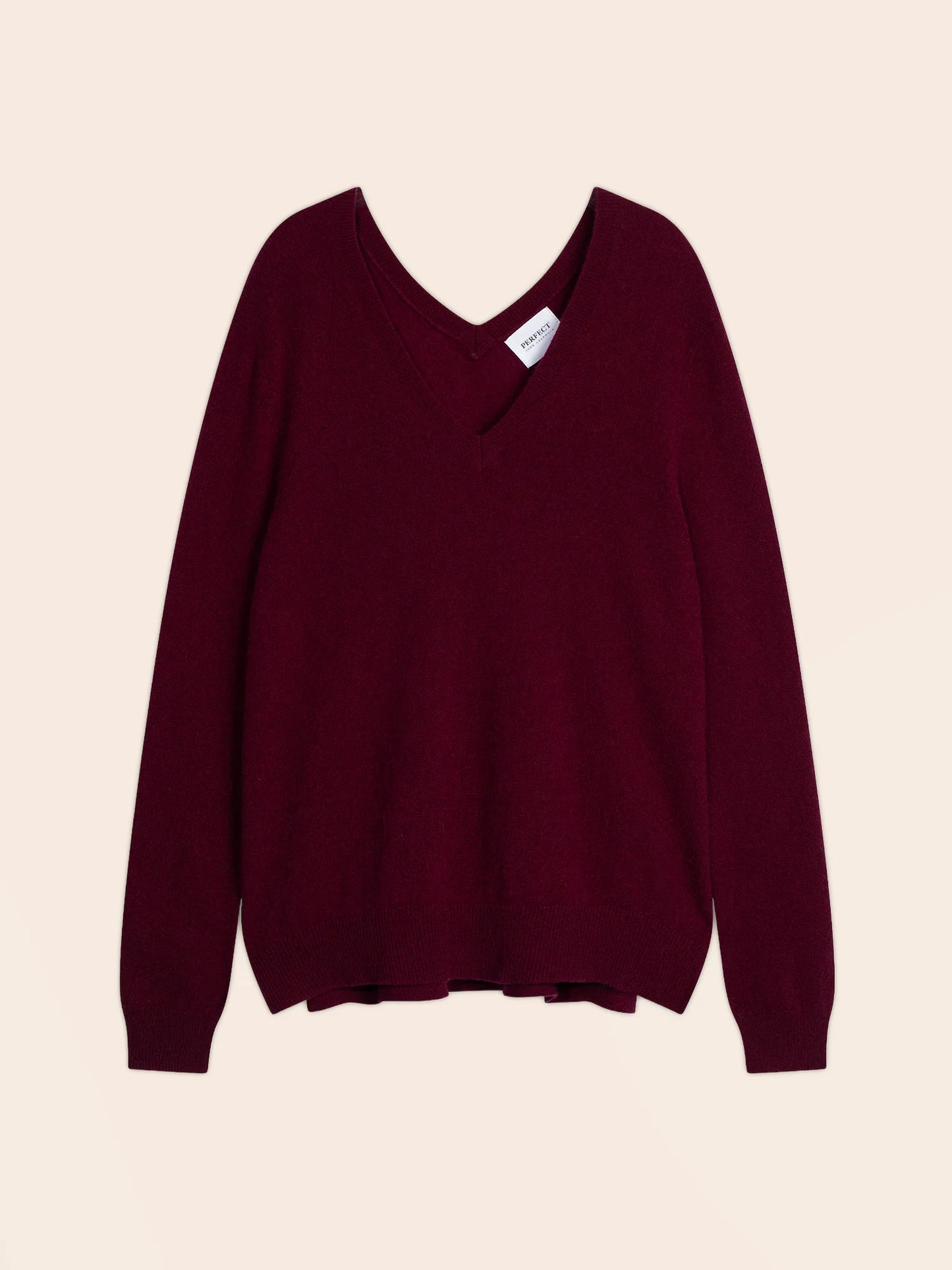LOVA sweater v-neck devant and dos burgundy