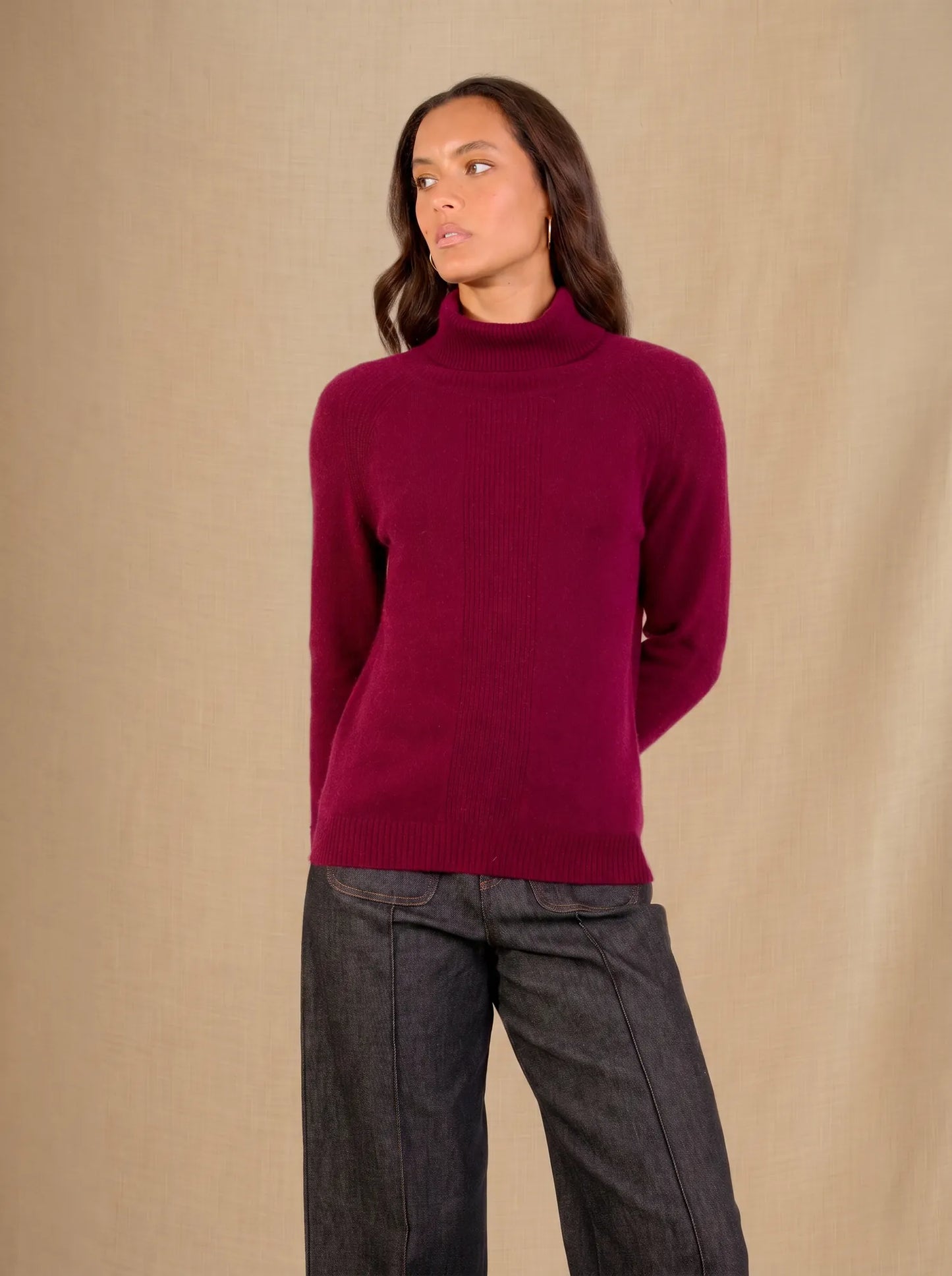 FLORIVIEN pullover rollkragen bordeaux