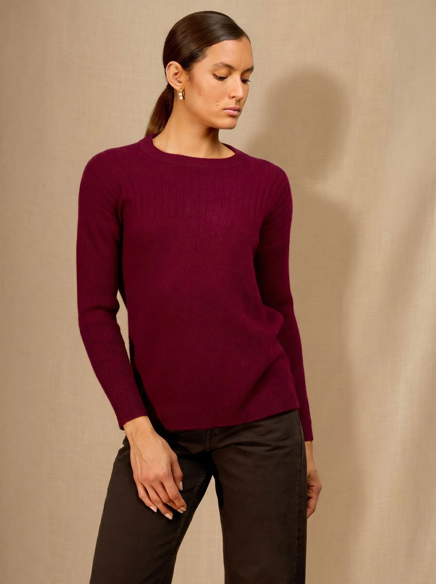 AMVIRA sweater crew neck burgundy