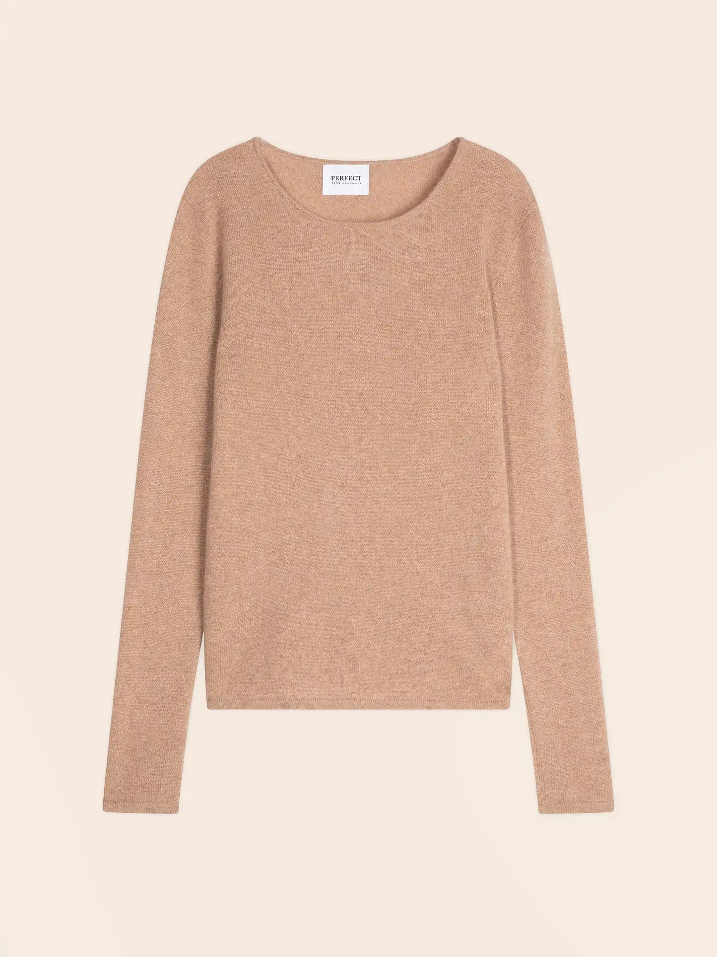 OPRAH pullover rundhalsausschnitt camel meliert