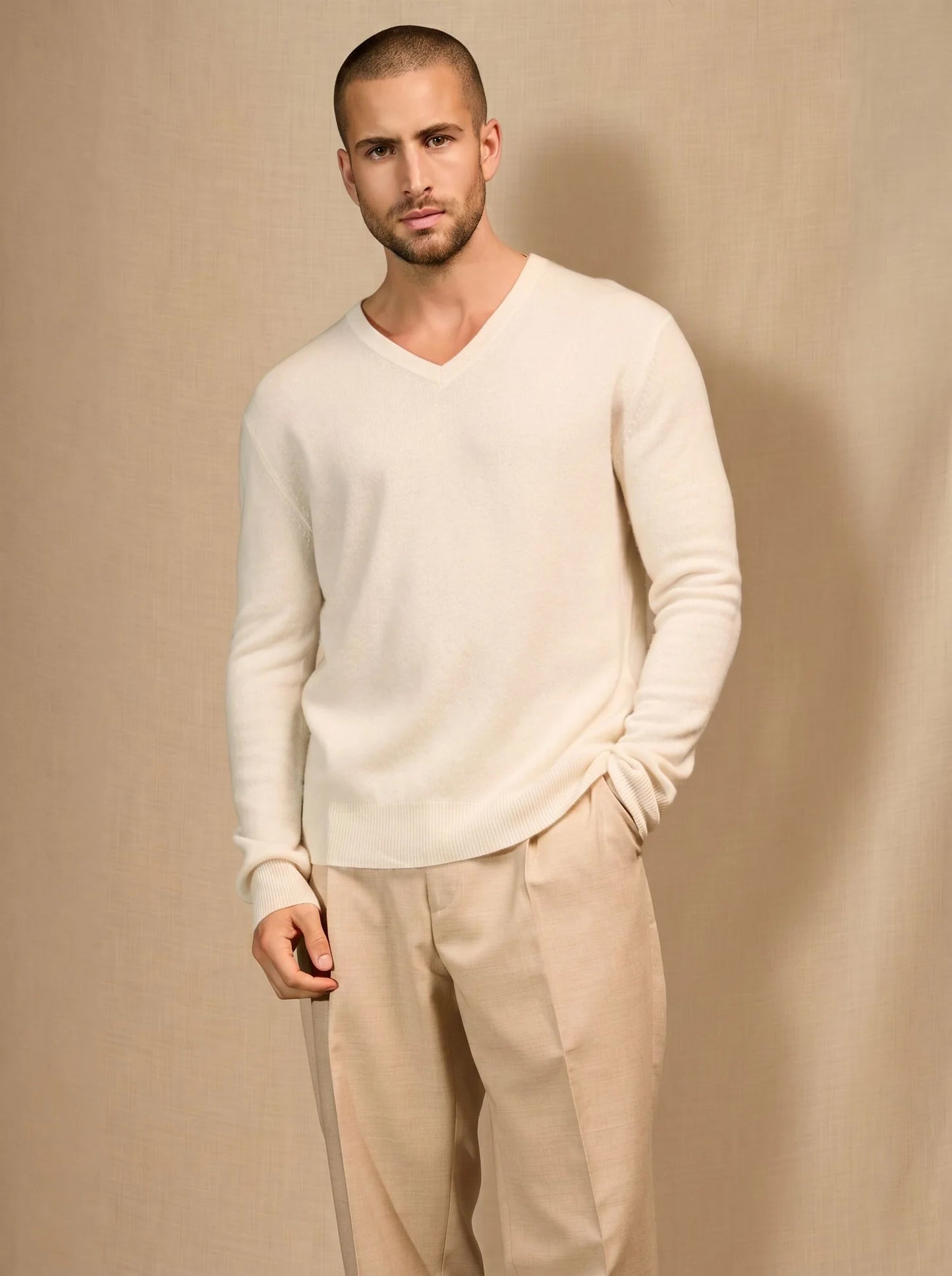 ALEXANDER sweater v-neck ivory