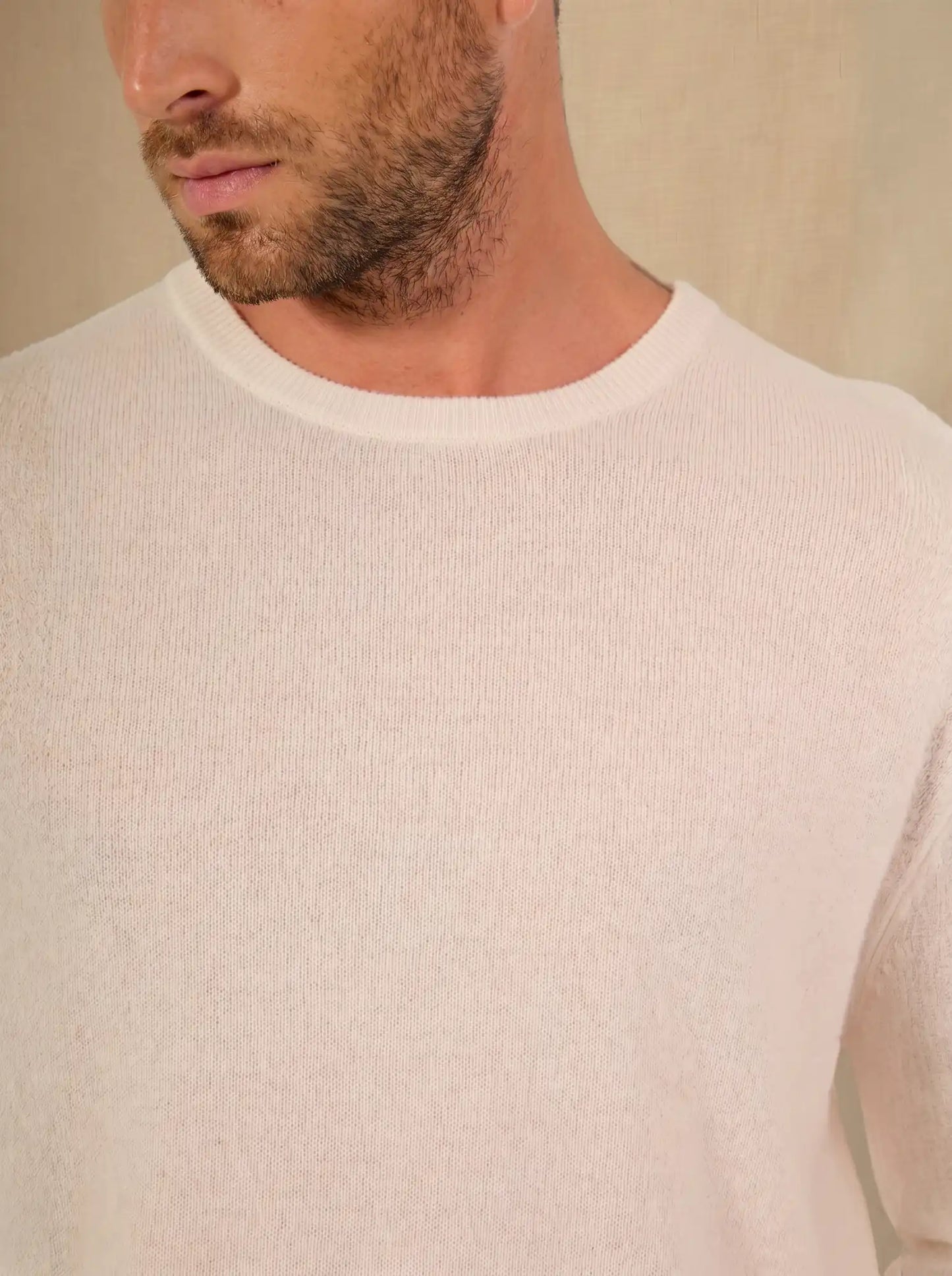 BLAKE pull col rond ivoire