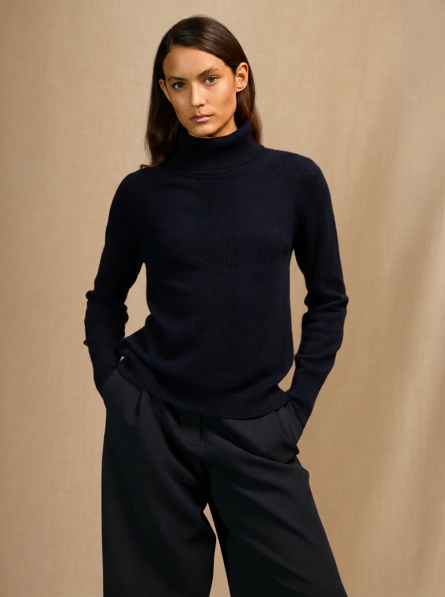 FLORIVIEN pullover rollkragen marineblau