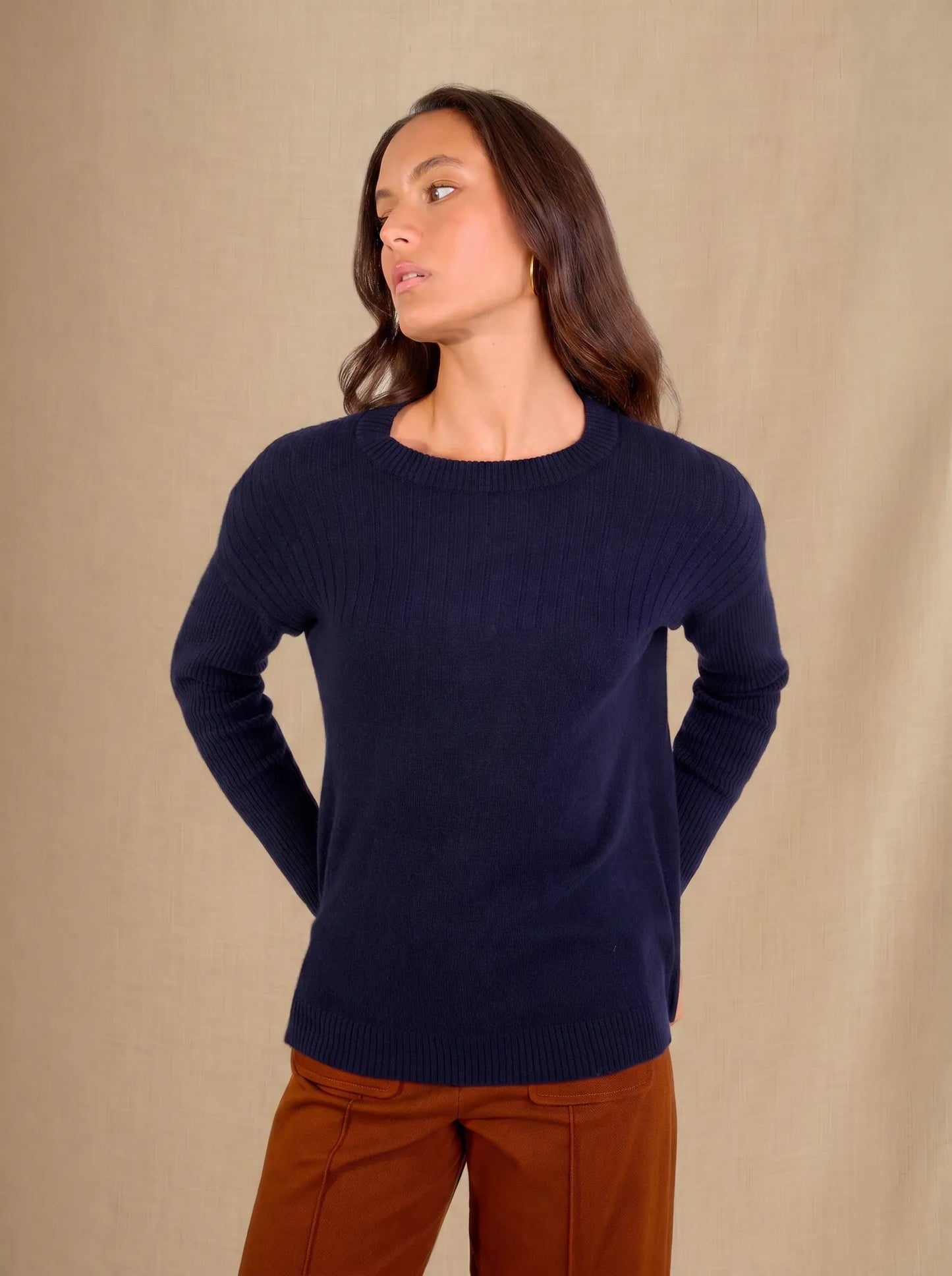 AMVIRA sweater crew neck navy