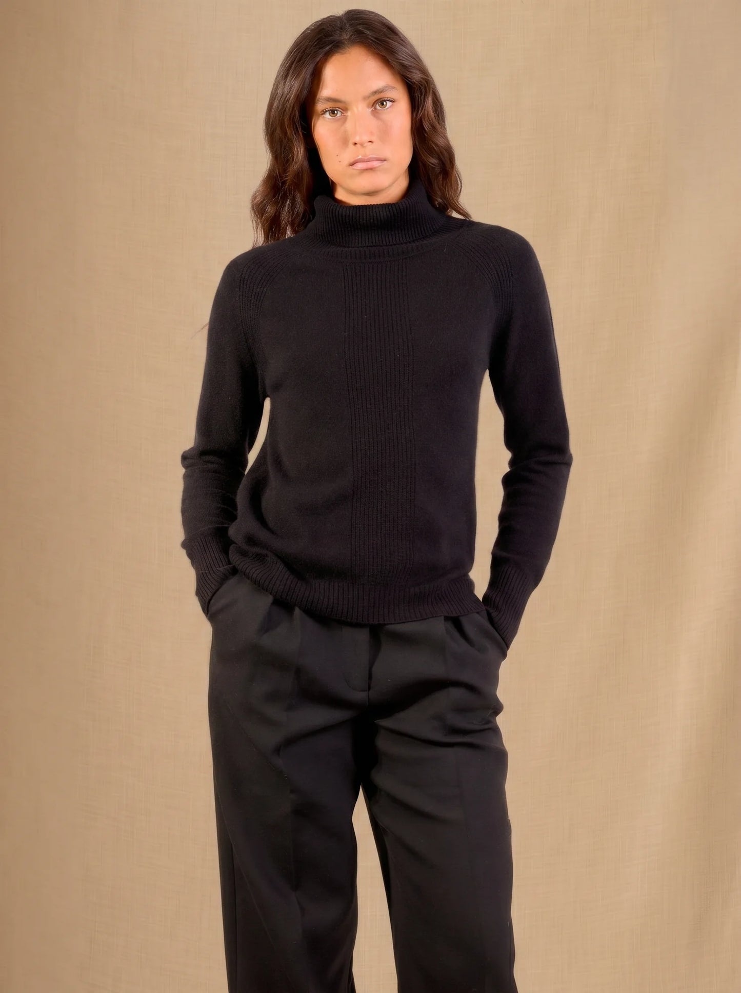 FLORIVIEN pullover rollkragen schwarz