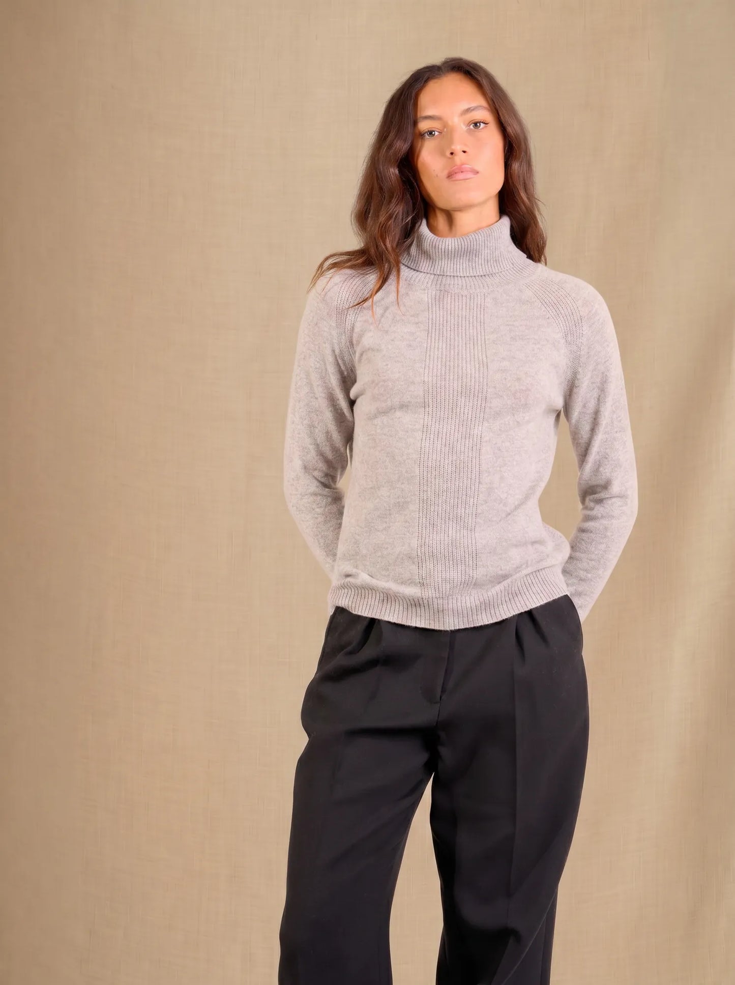 FLORIVIEN pullover rollkragen wolke meliert