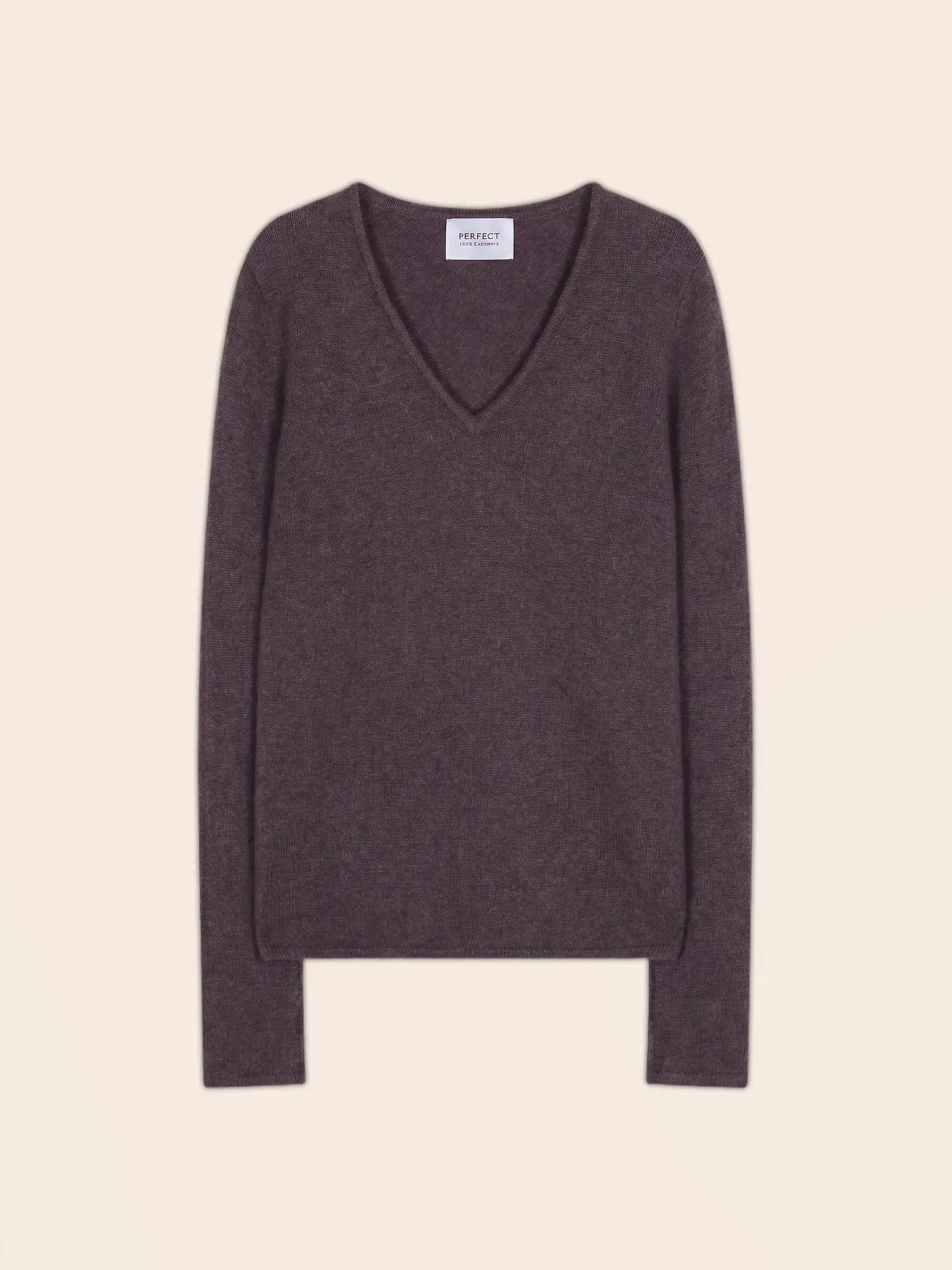 GABY sweater v-neck 4 ply heather taupe