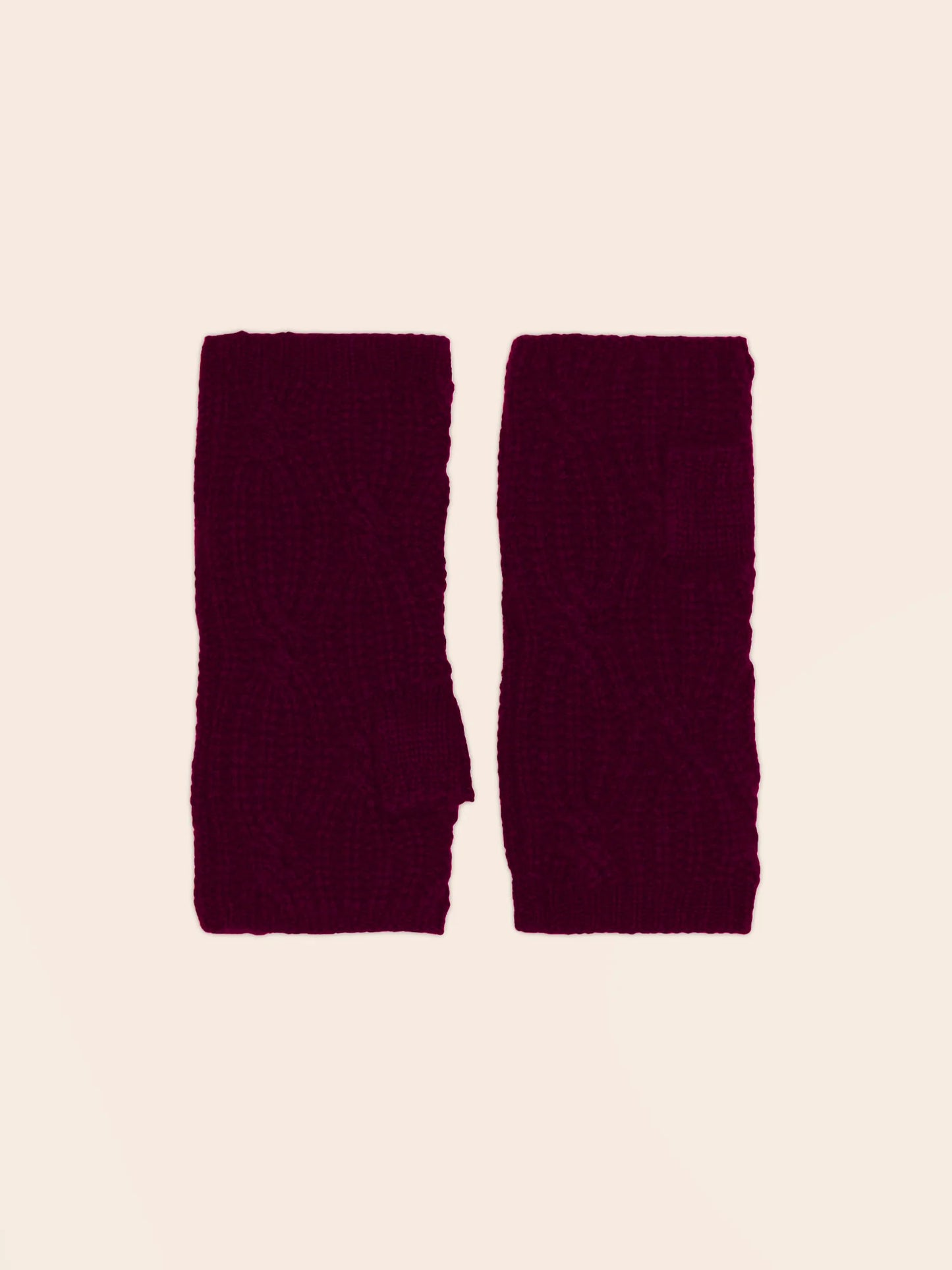 JELO fingerless gloves 6 ply blackberry