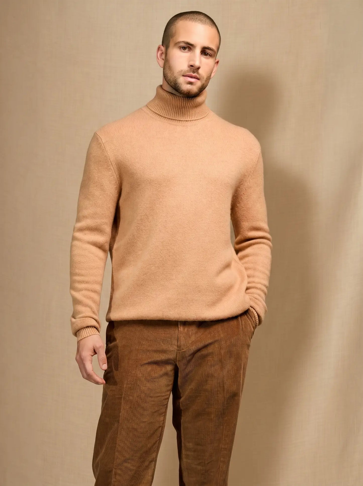 TREVOR sweater turtleneck sahara