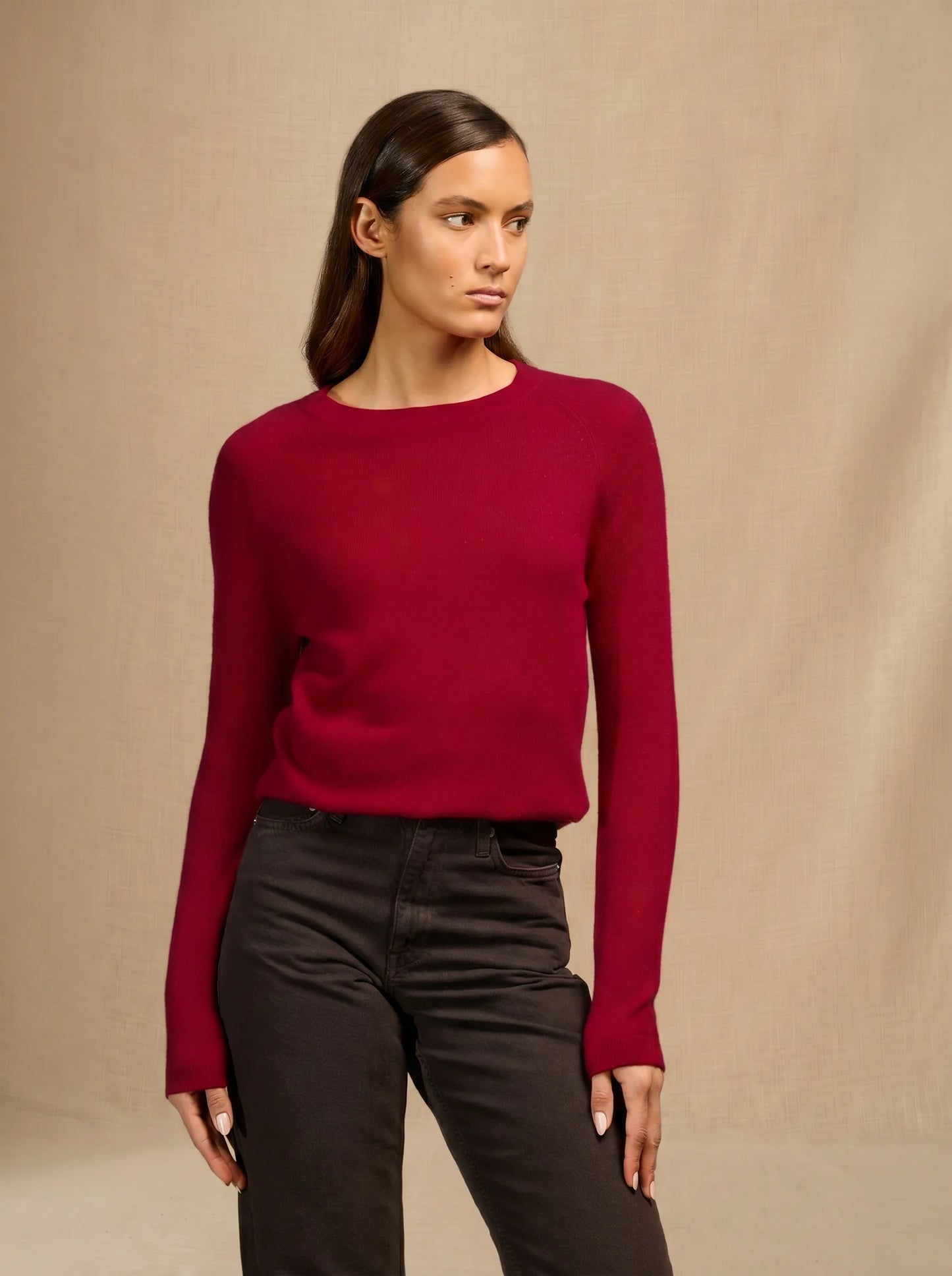 WHITNEY sweater crew neck raspberry