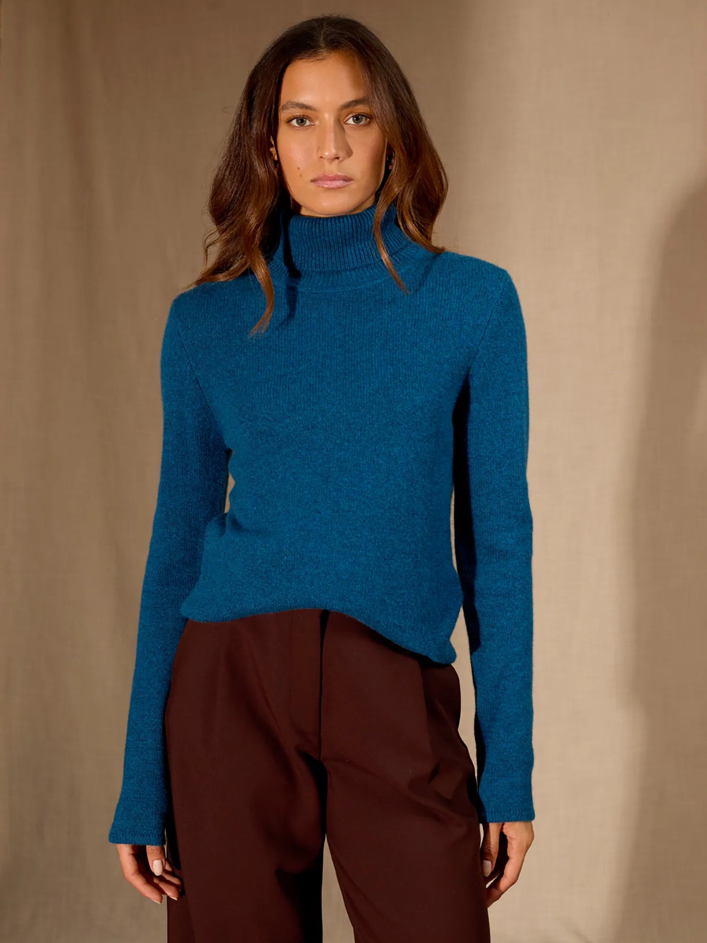 WILLOW sweater turtleneck 4 ply heather atlantic