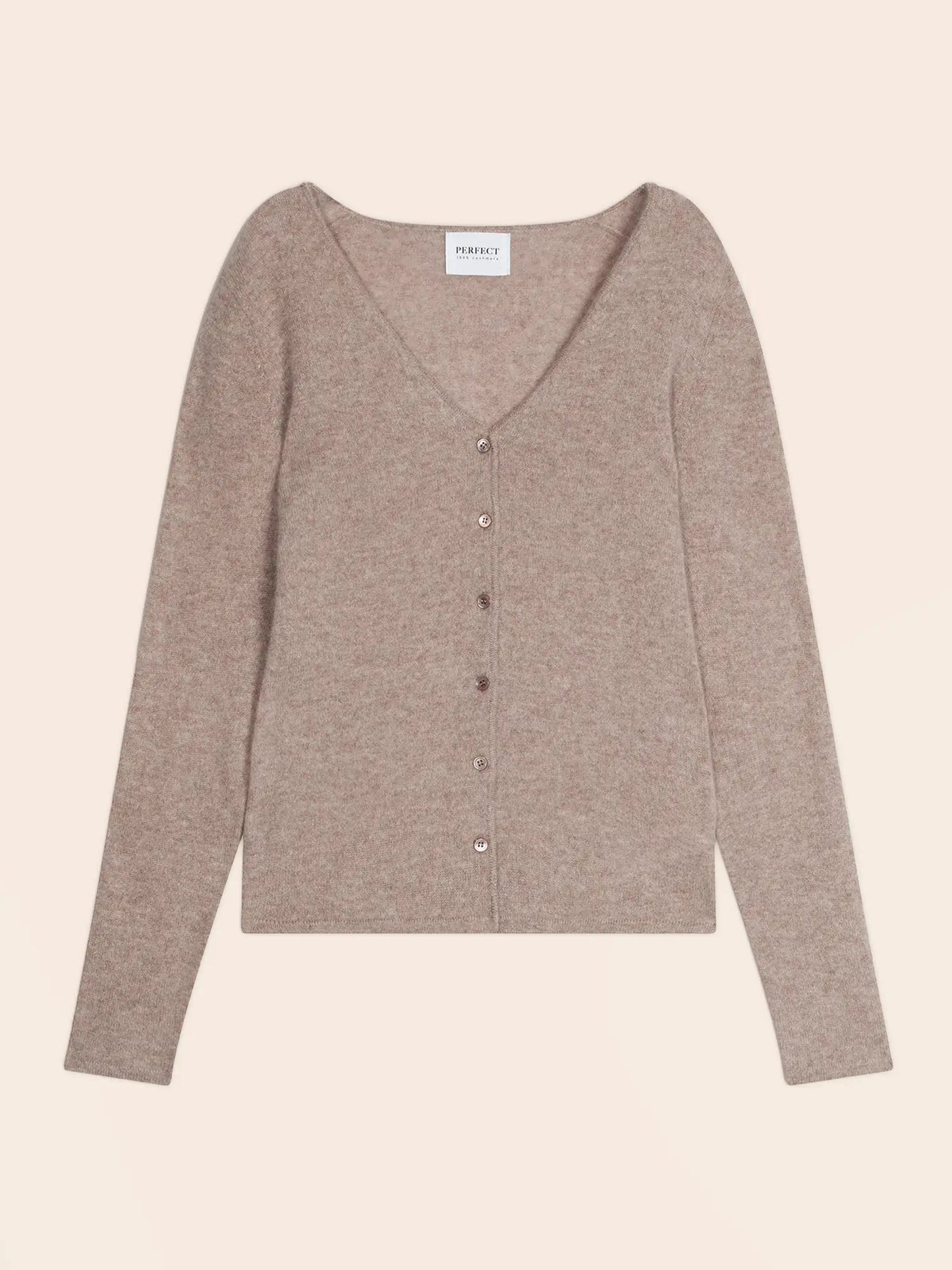 PAIGE strickjacke v-ausschnitt taupe hell meliert