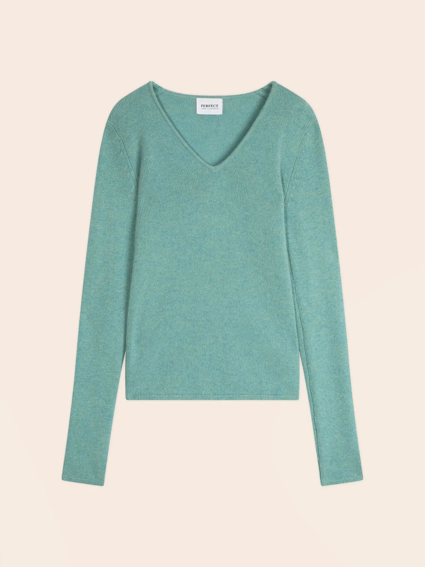 GABY sweater v-neck 4 ply heather green