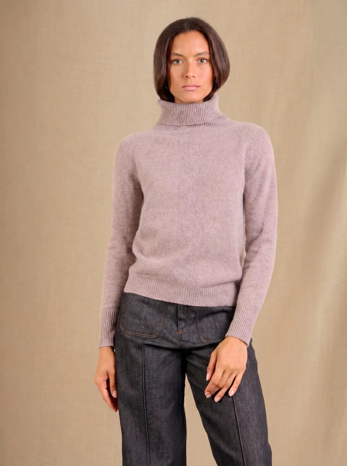 FLORIVIEN pullover rollkragen caribou meliert