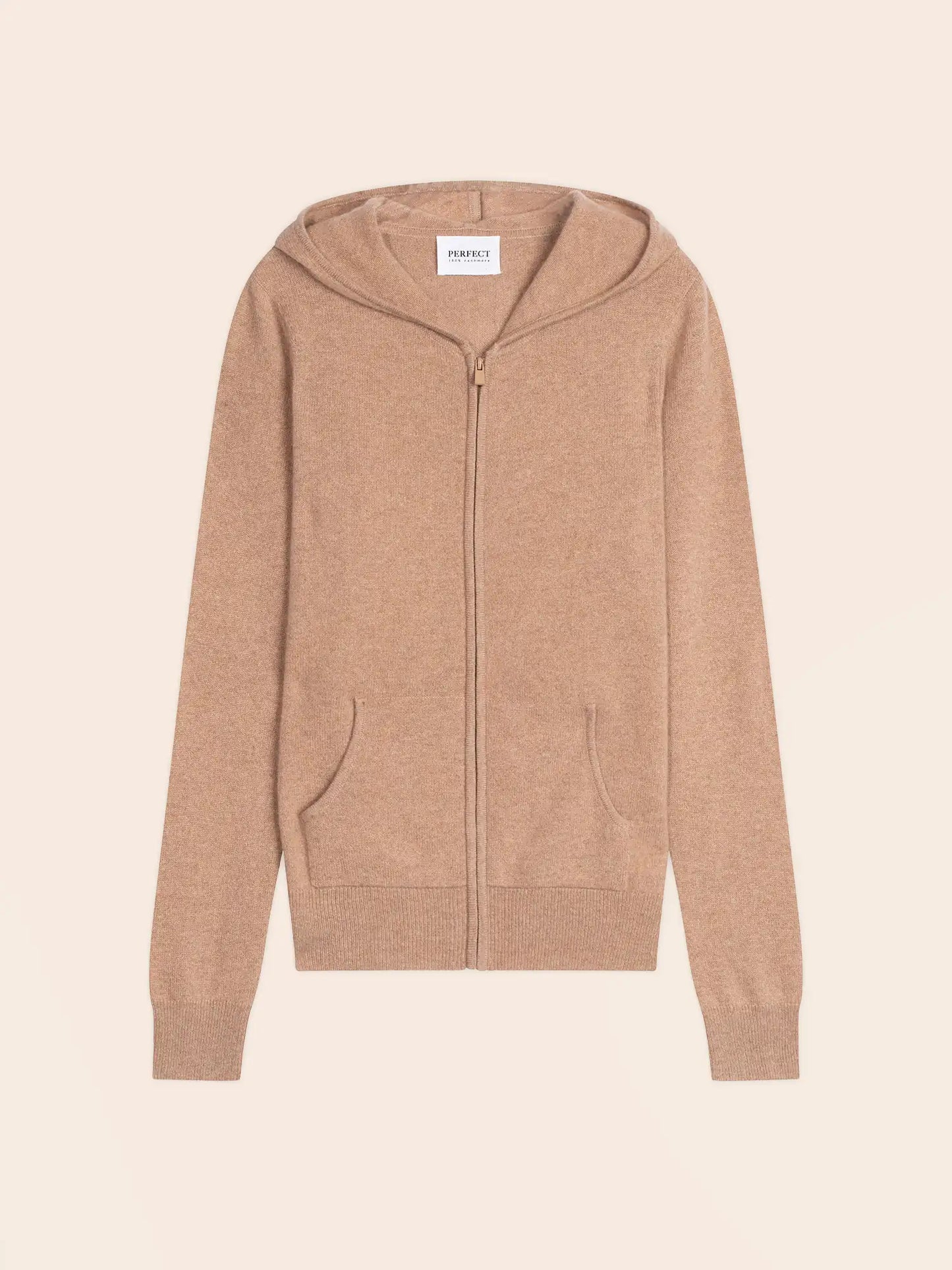 EMMA vest zipped hooded heather camel
