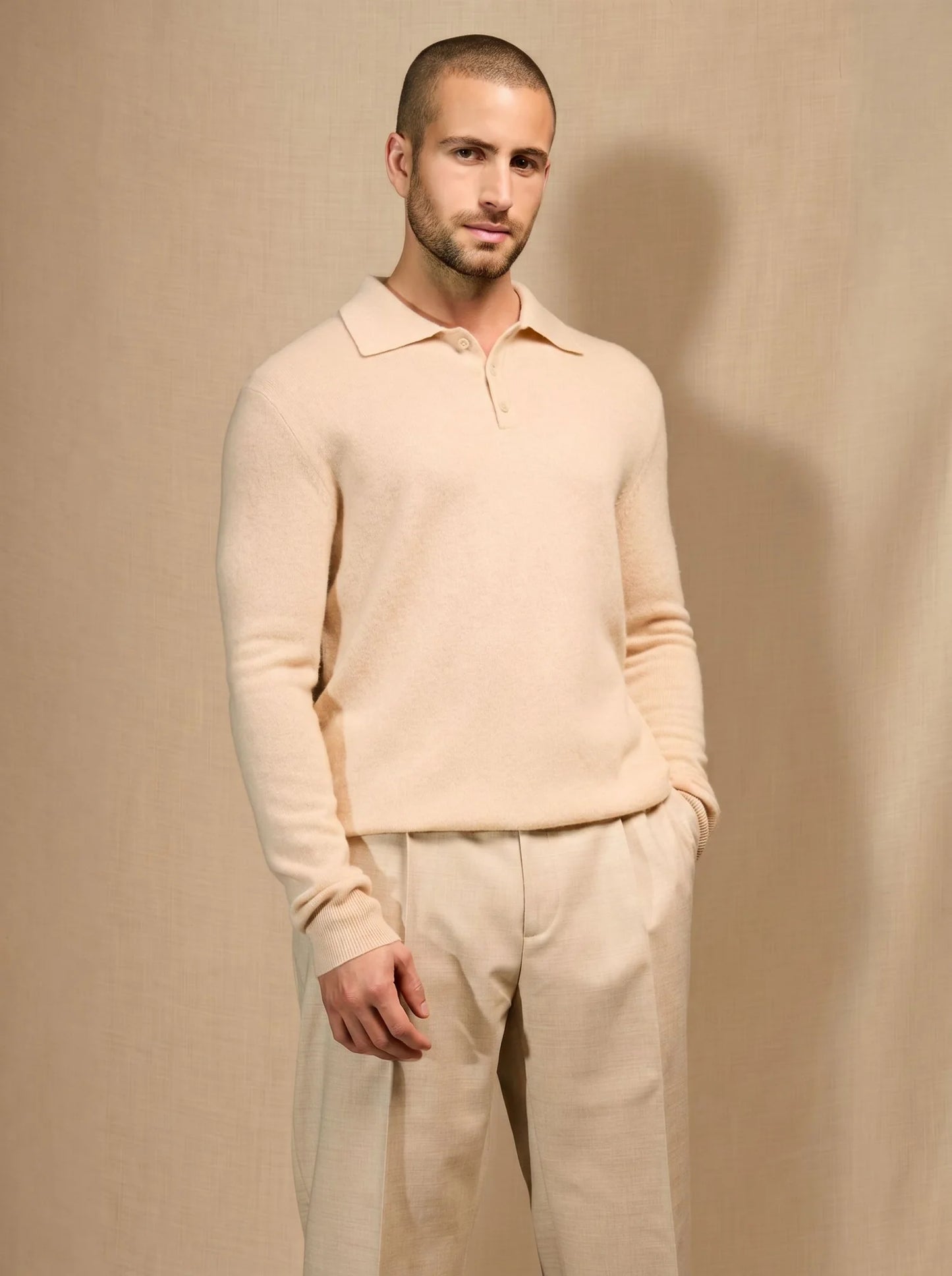 ALEX poloshirt langarm sand