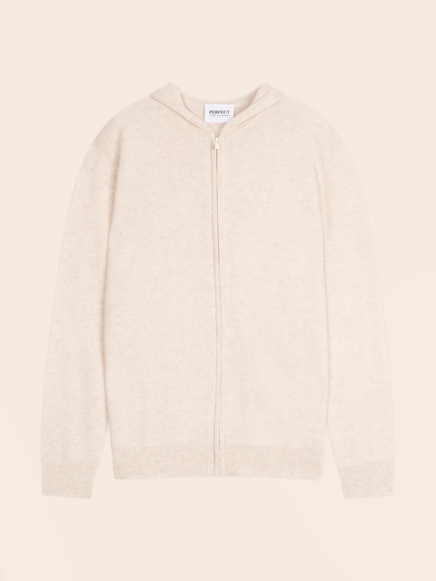 ELDO weste mit reissverschluss mit kapuze beige meliert