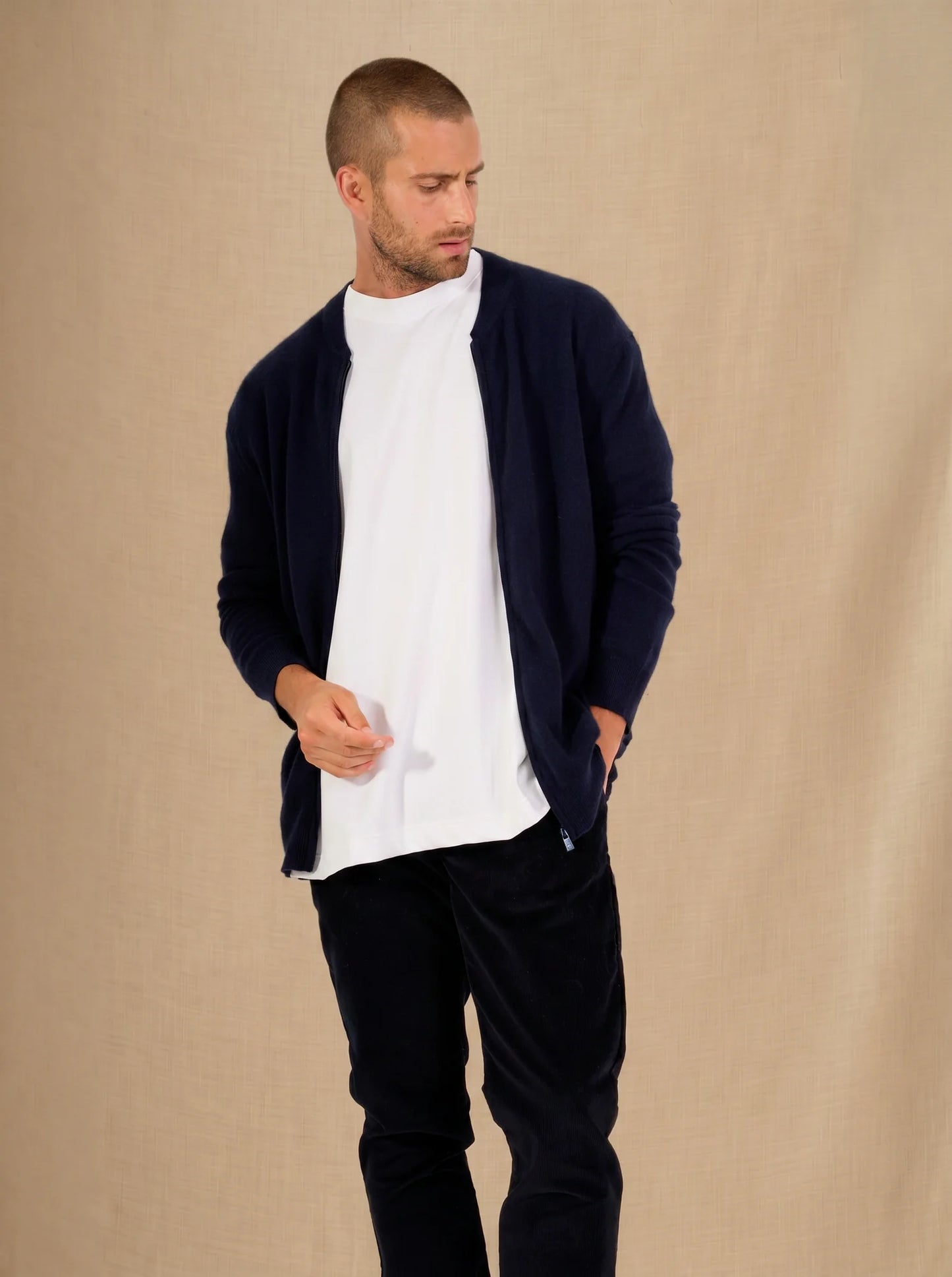 RAMON vest zipped col mao navy