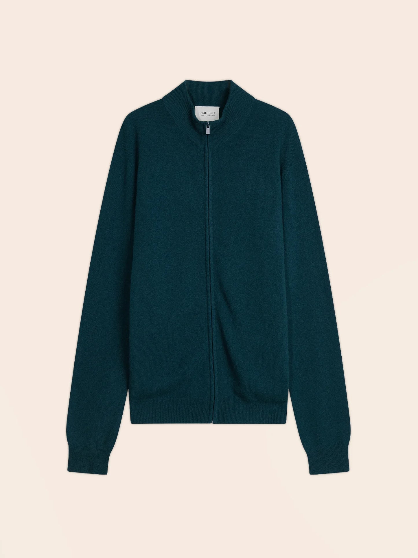 JULES vest zipped mock neck teal green