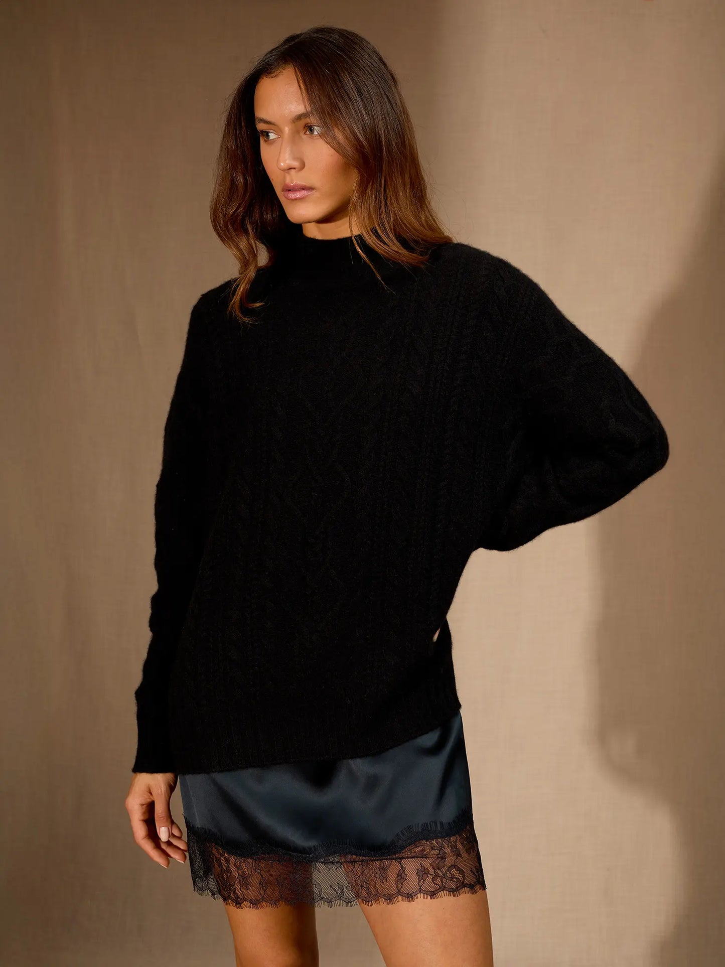PEMALA pullover stehkragen 6-fädig schwarz