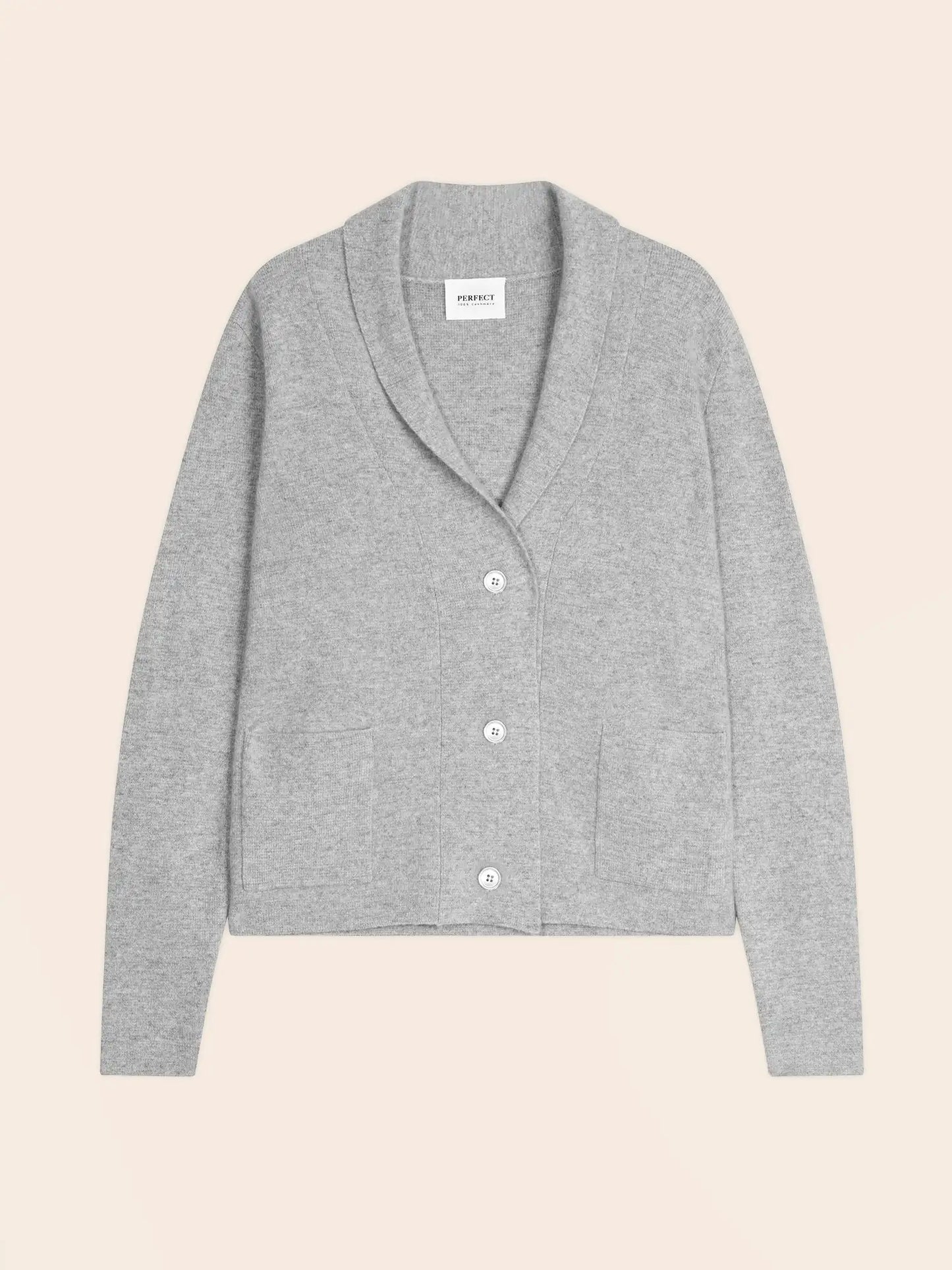 LUMIVIEL jacket buttoned shawl collar heather cloud