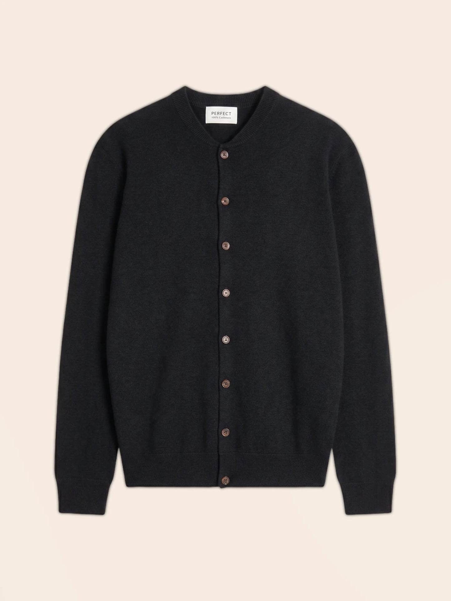 LOERIS strickjacke rundhalsausschnitt schwarz