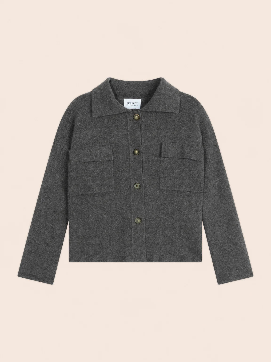 SOLIVRA jacket buttoned shirt collar heather charcoal