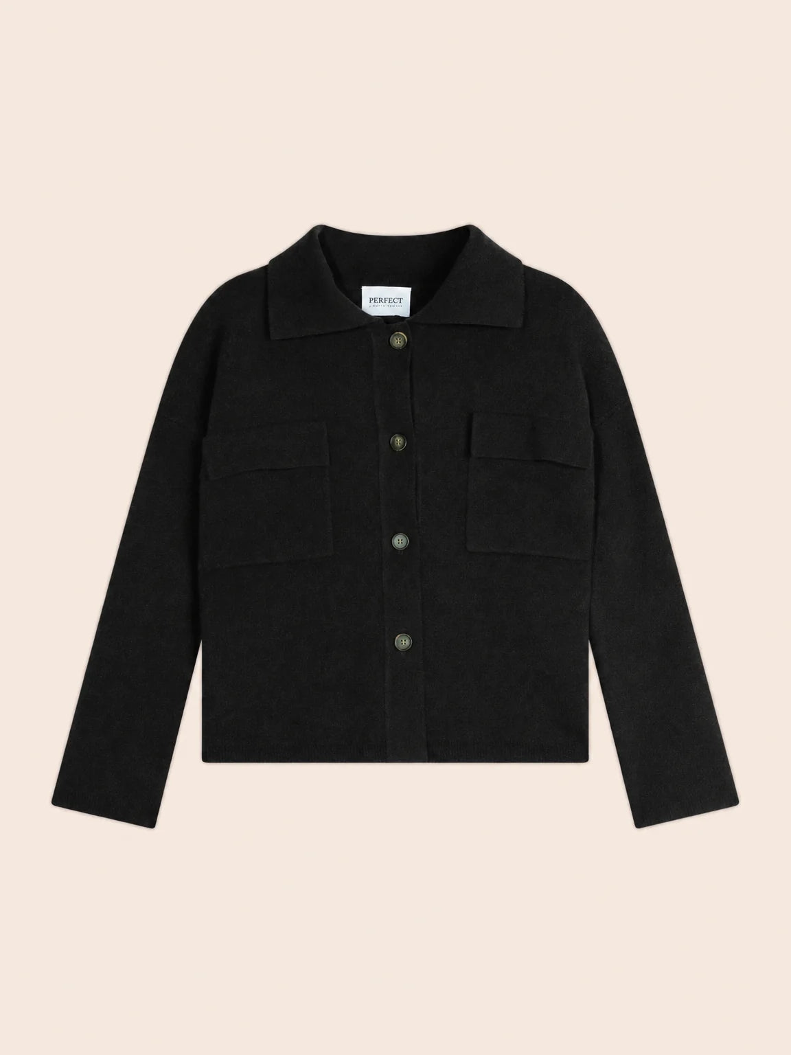 SOLIVRA jacket buttoned shirt collar black
