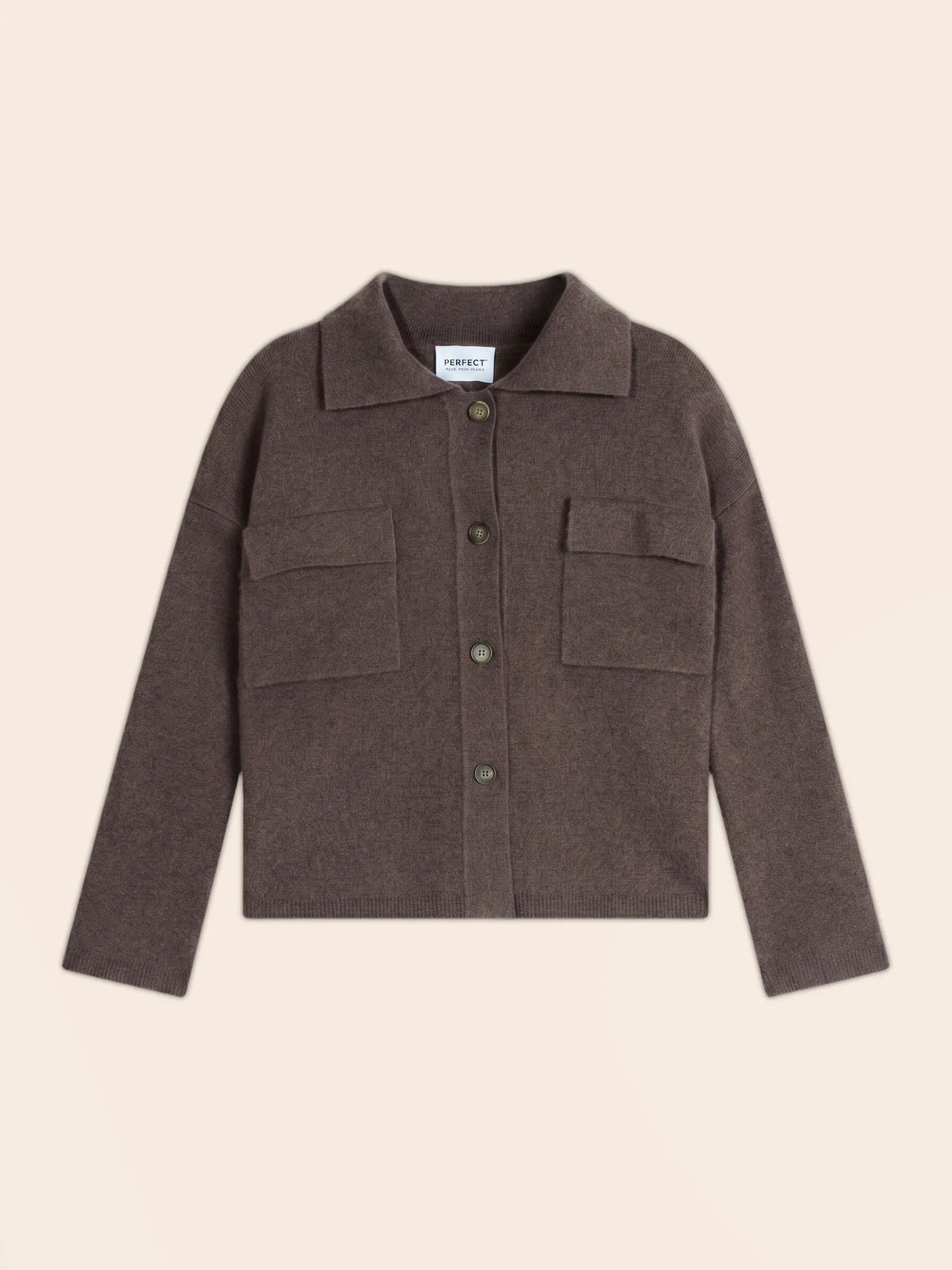 SOLIVRA jacket buttoned shirt collar heather taupe