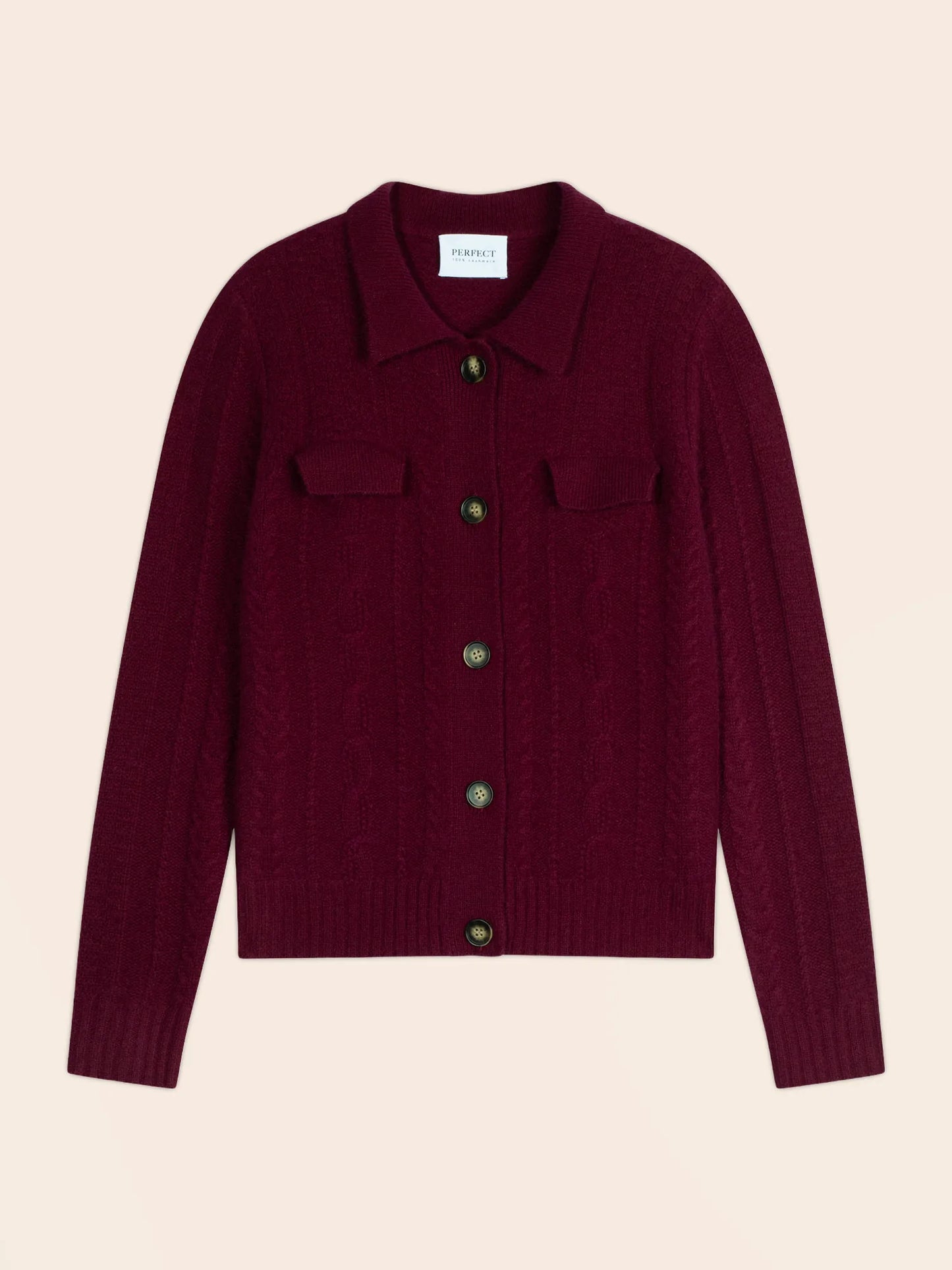 FRIUME jacket buttoned shirt collar 6 ply burgundy