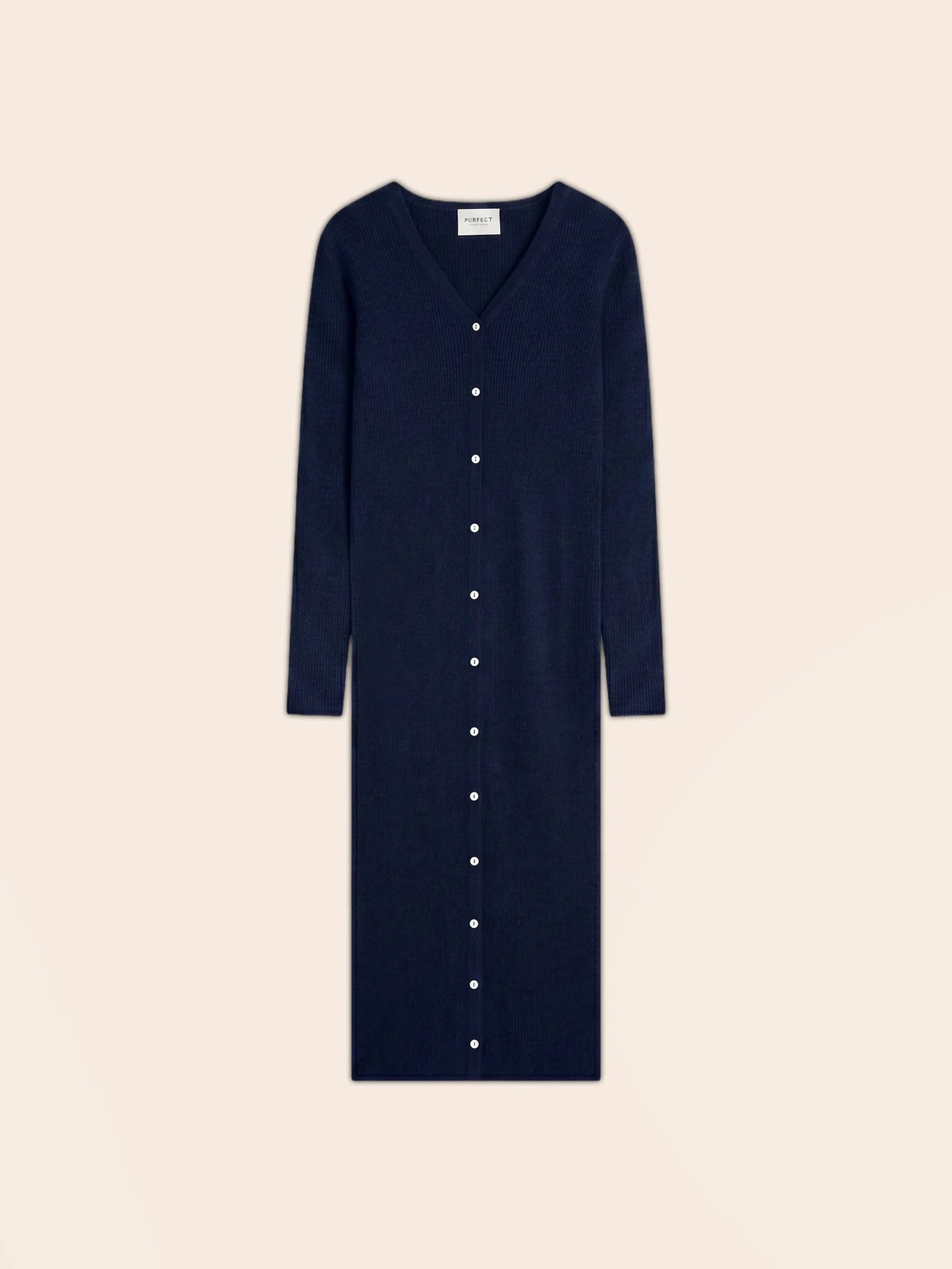 MARIA dress buttoned v-neck navy