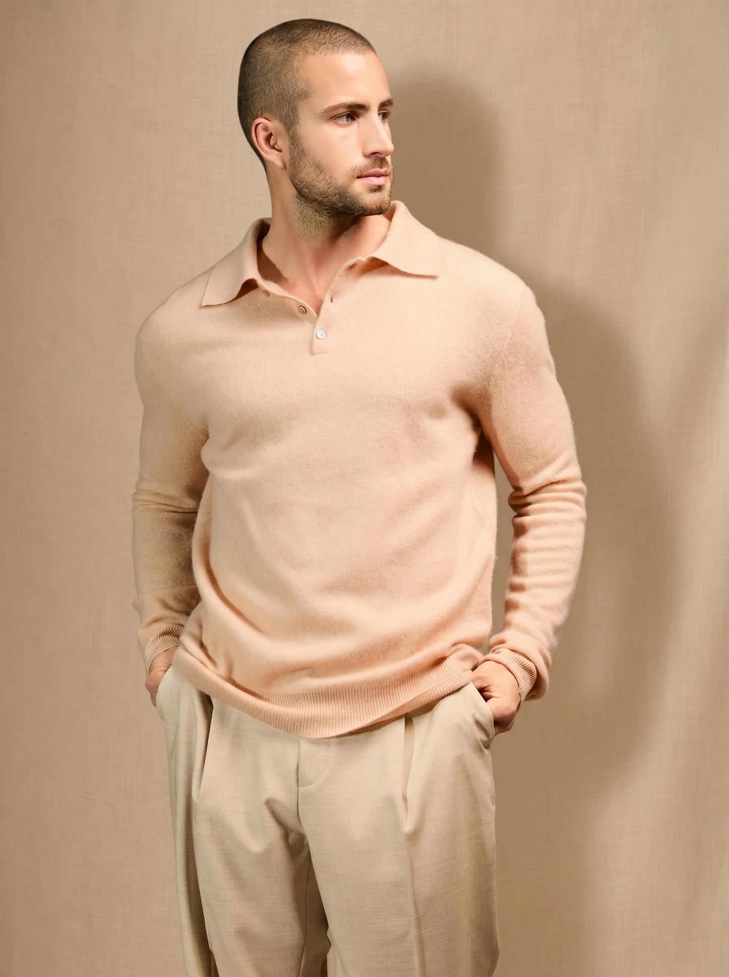 ALEX poloshirt langarm beige