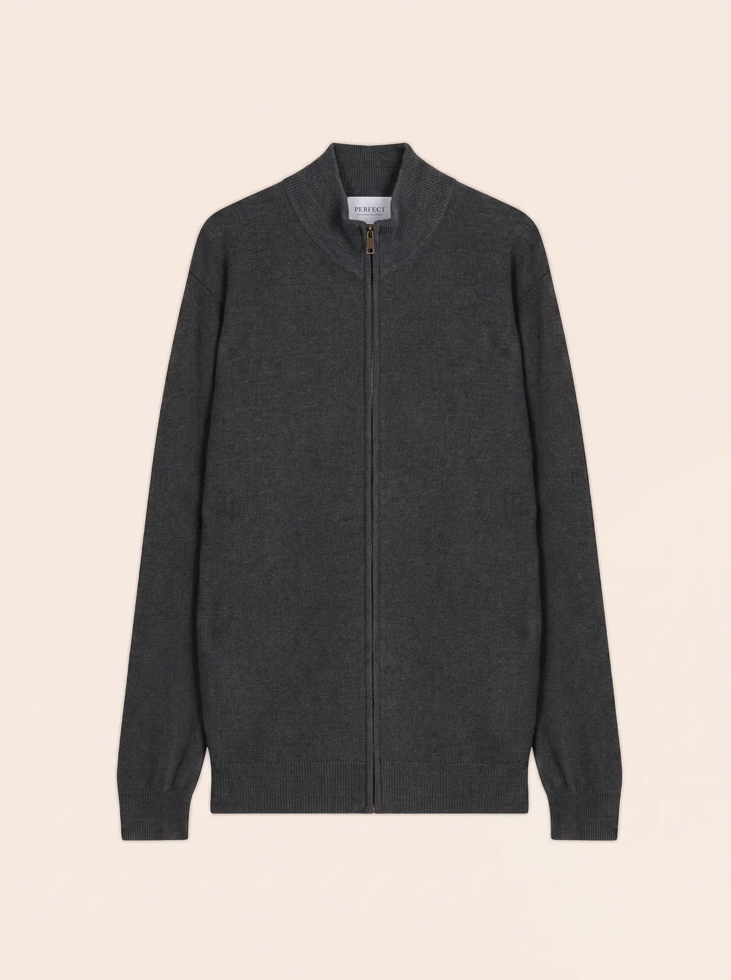 CODY vest zipped mock neck heather carbon