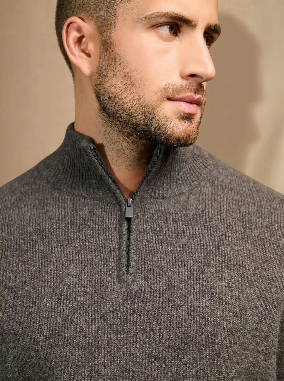 LOUIS sweater cuffed beanie 4 ply heather charcoal
