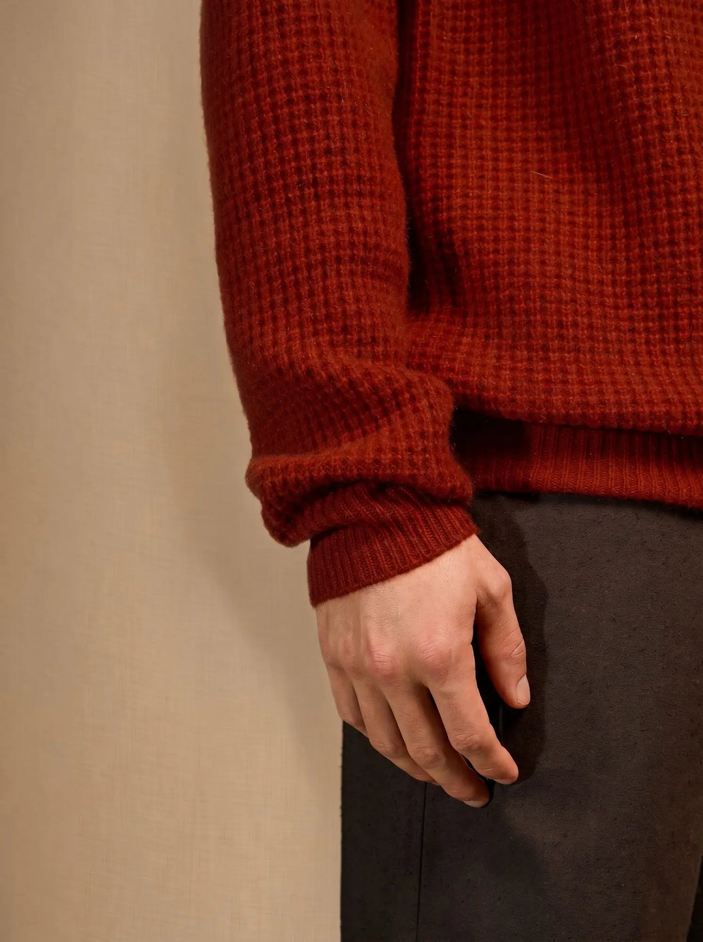 ELAZAR pullover rundhalsausschnitt 4-fädig paprika
