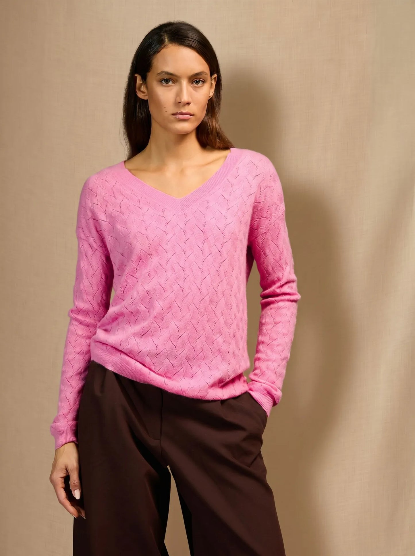 MADISON sweater v-neck sugar pink