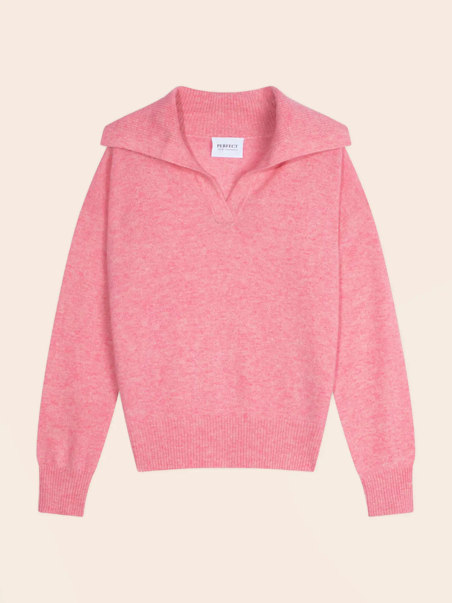 CRIMSON sweater shawl collar croisé heather pink